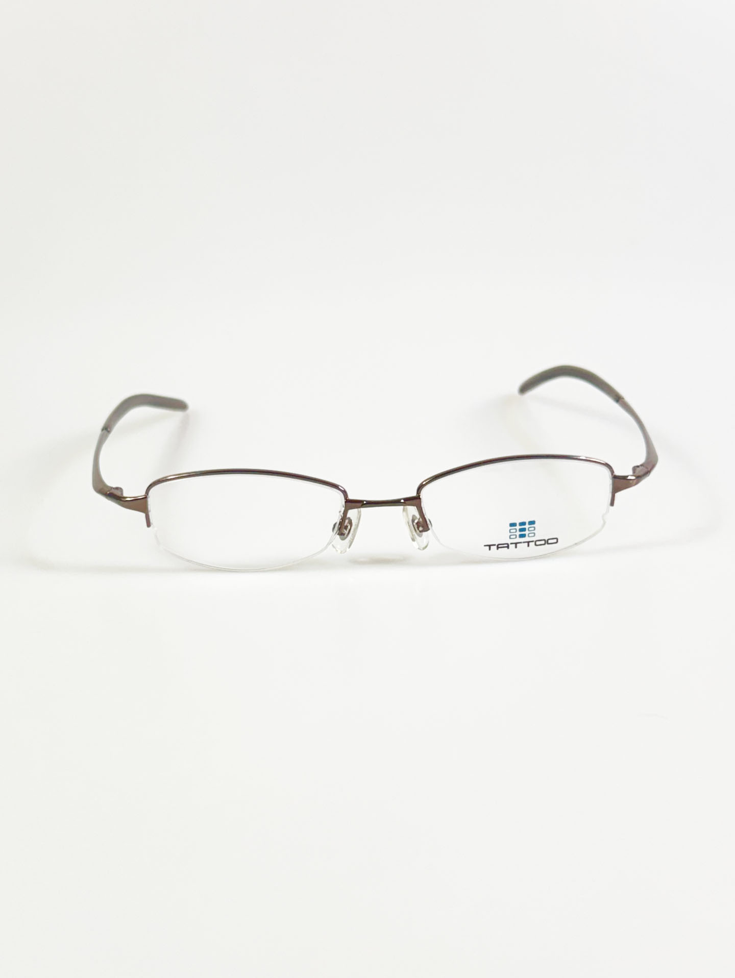 TATTOO Bronze Half-Rim Square Metal Glasses
