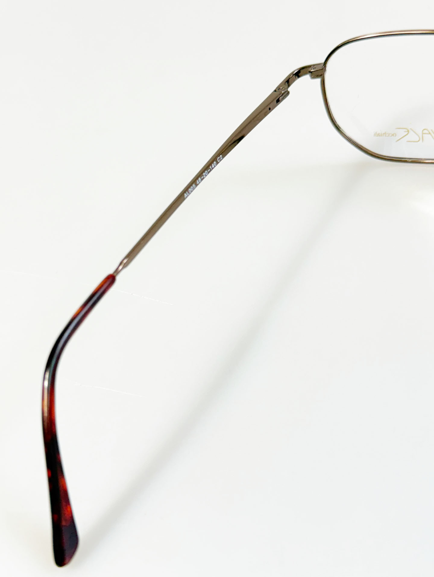VIVACE Brown Soft Slim Square Metal Frame Glasses