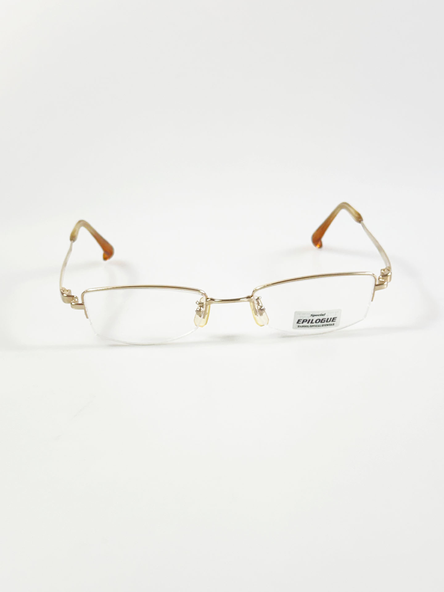 EPILOGUE Gold Half-Rim Square Metal Frame Glasses