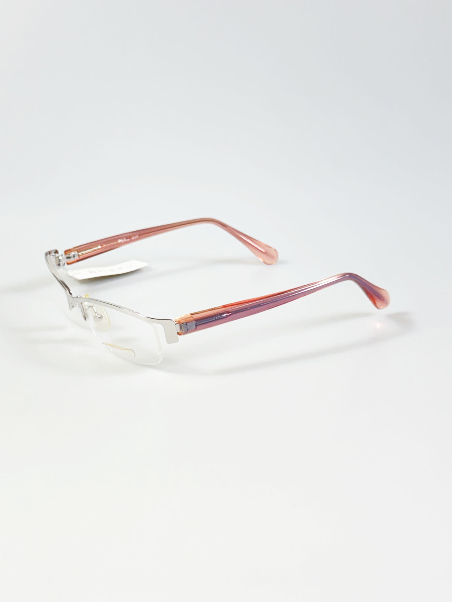 HARU Silver Half-Rim Square Metal Glasses