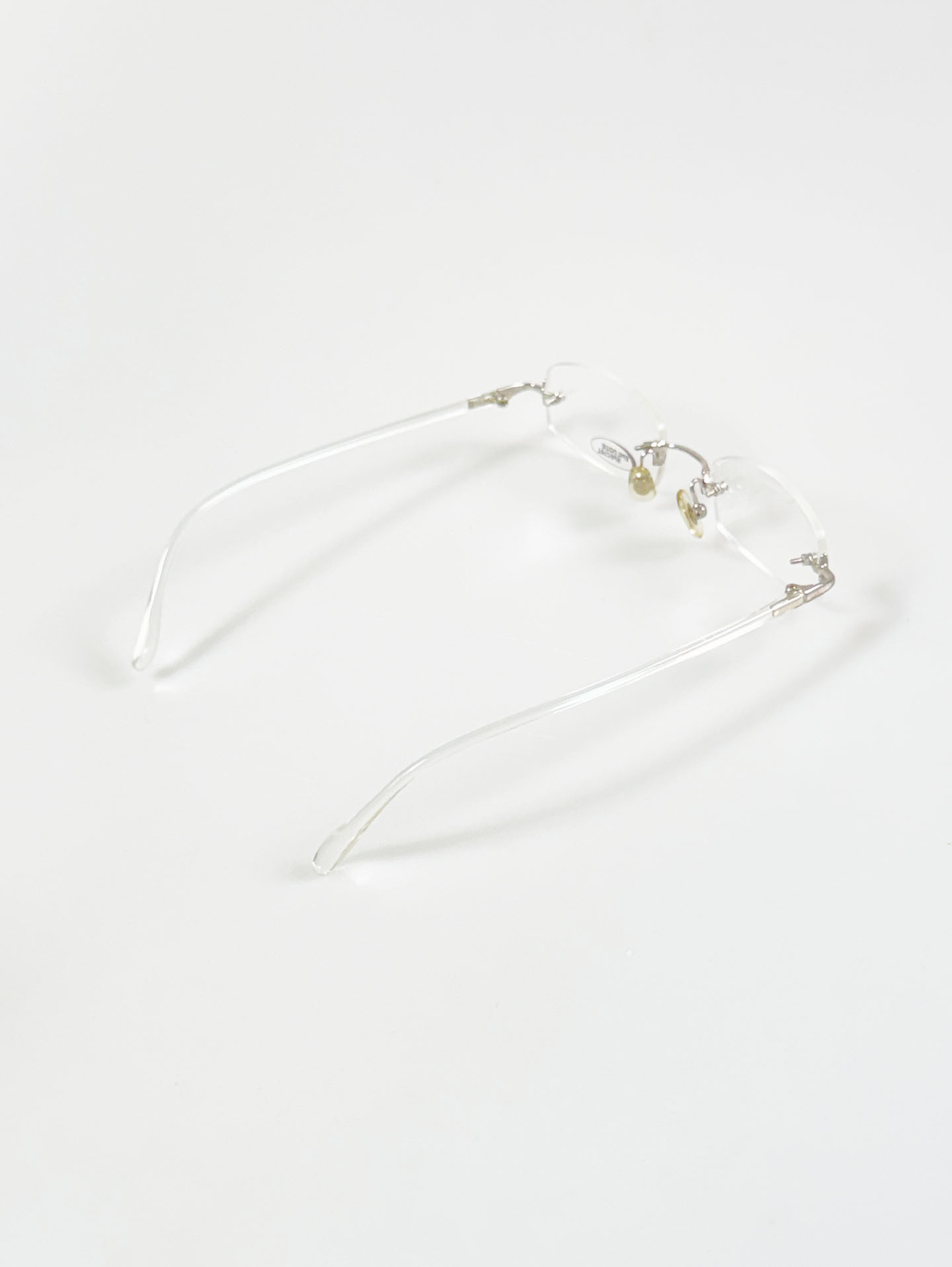 EPILOGUE Silver Rimless Square Metal Frame Glasses