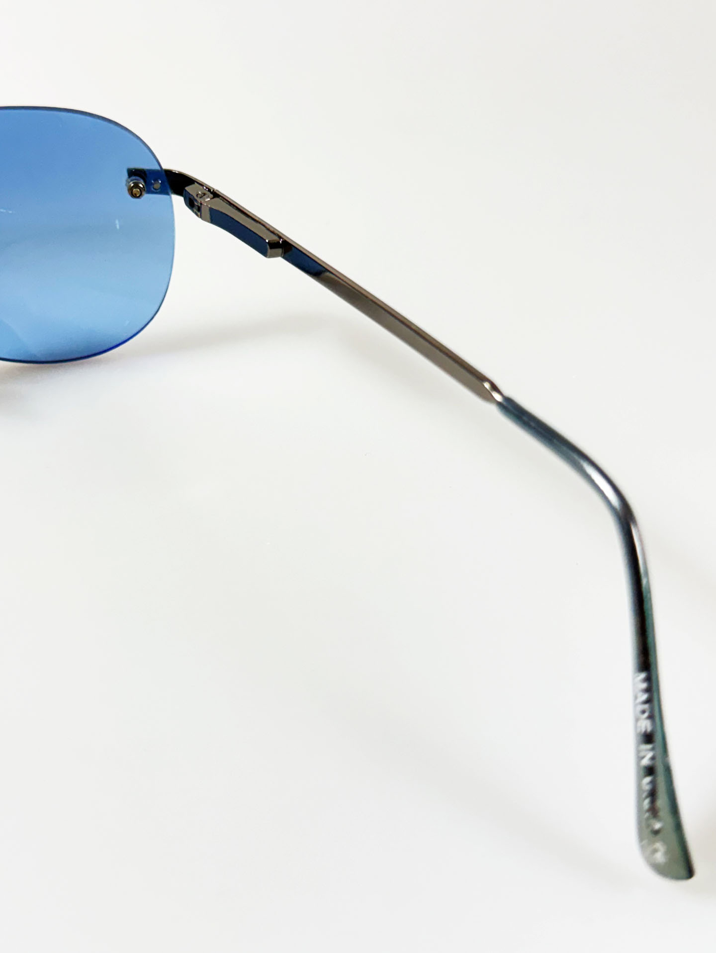 Double Bridge Rimless Metal Tint Sunglasses