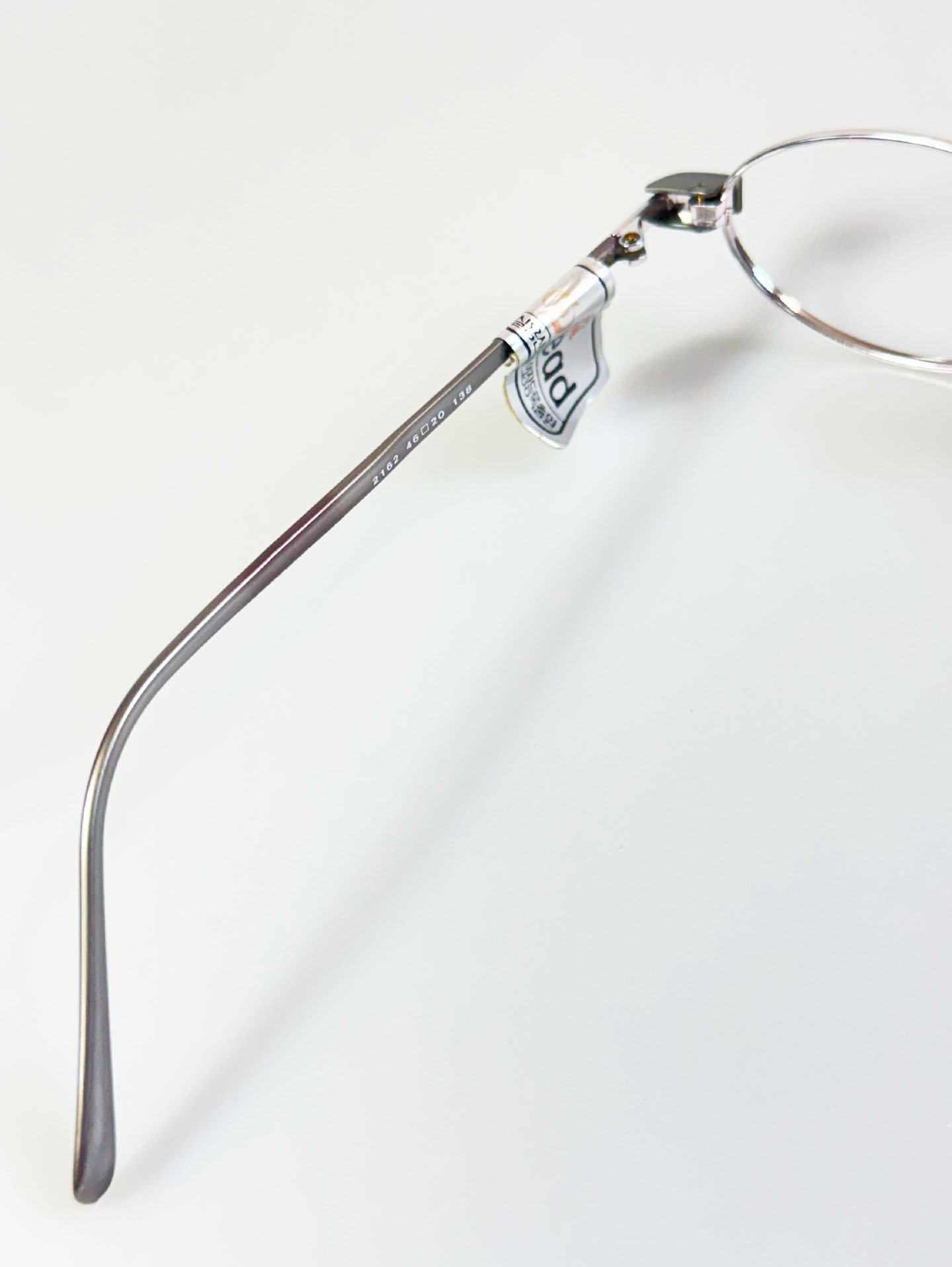 90’s LEAD Slim Oval Block Details Metal Glasses