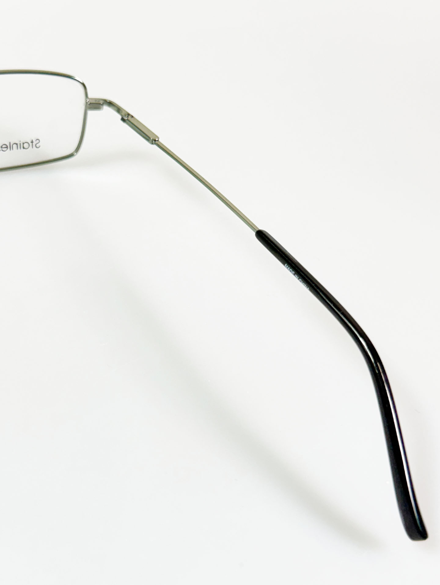 VISION’S Slim Square Light Green Silver Metal Frame Glasses