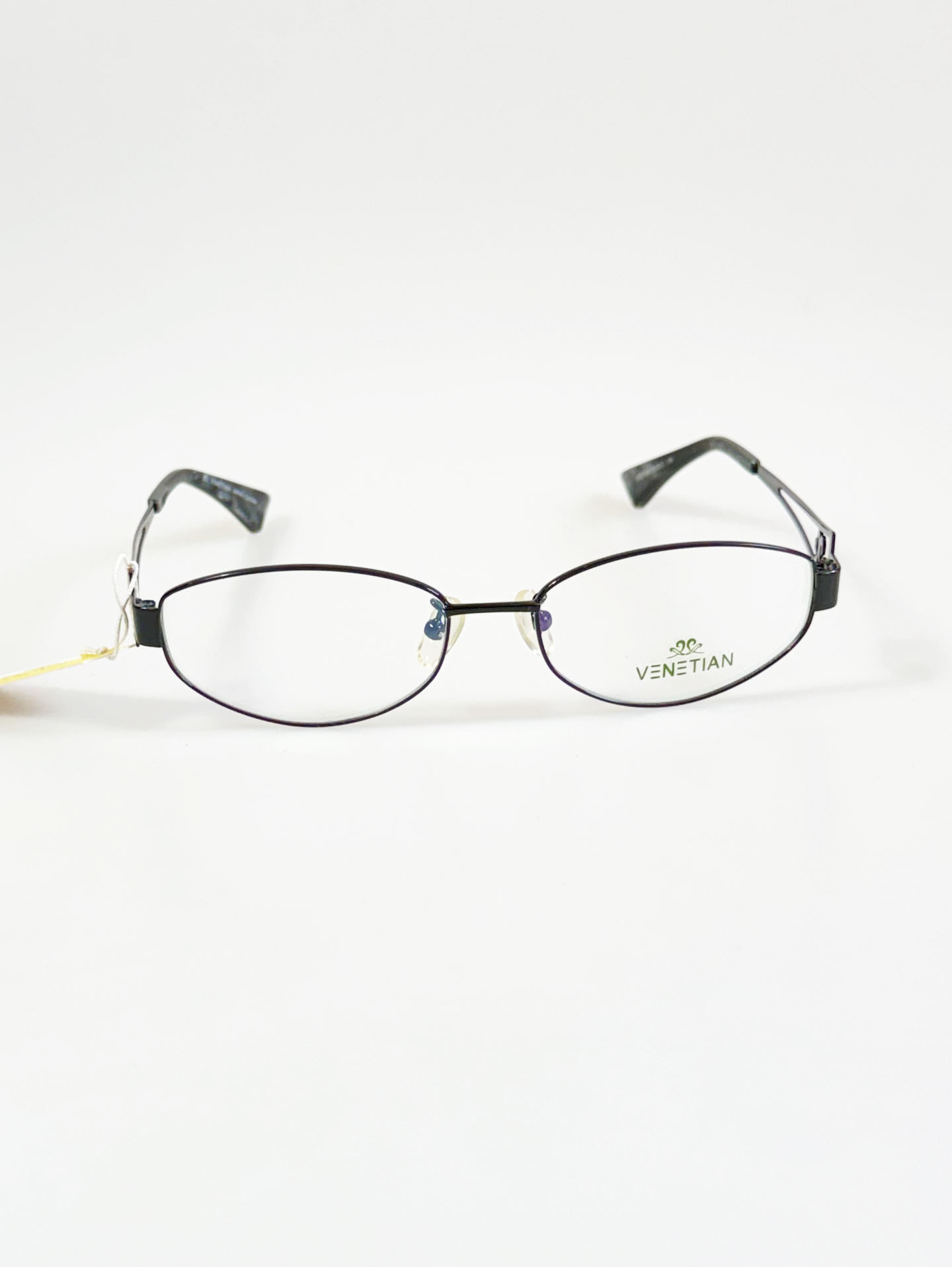 VENETIAN Black Slim Oval Metal Glasses