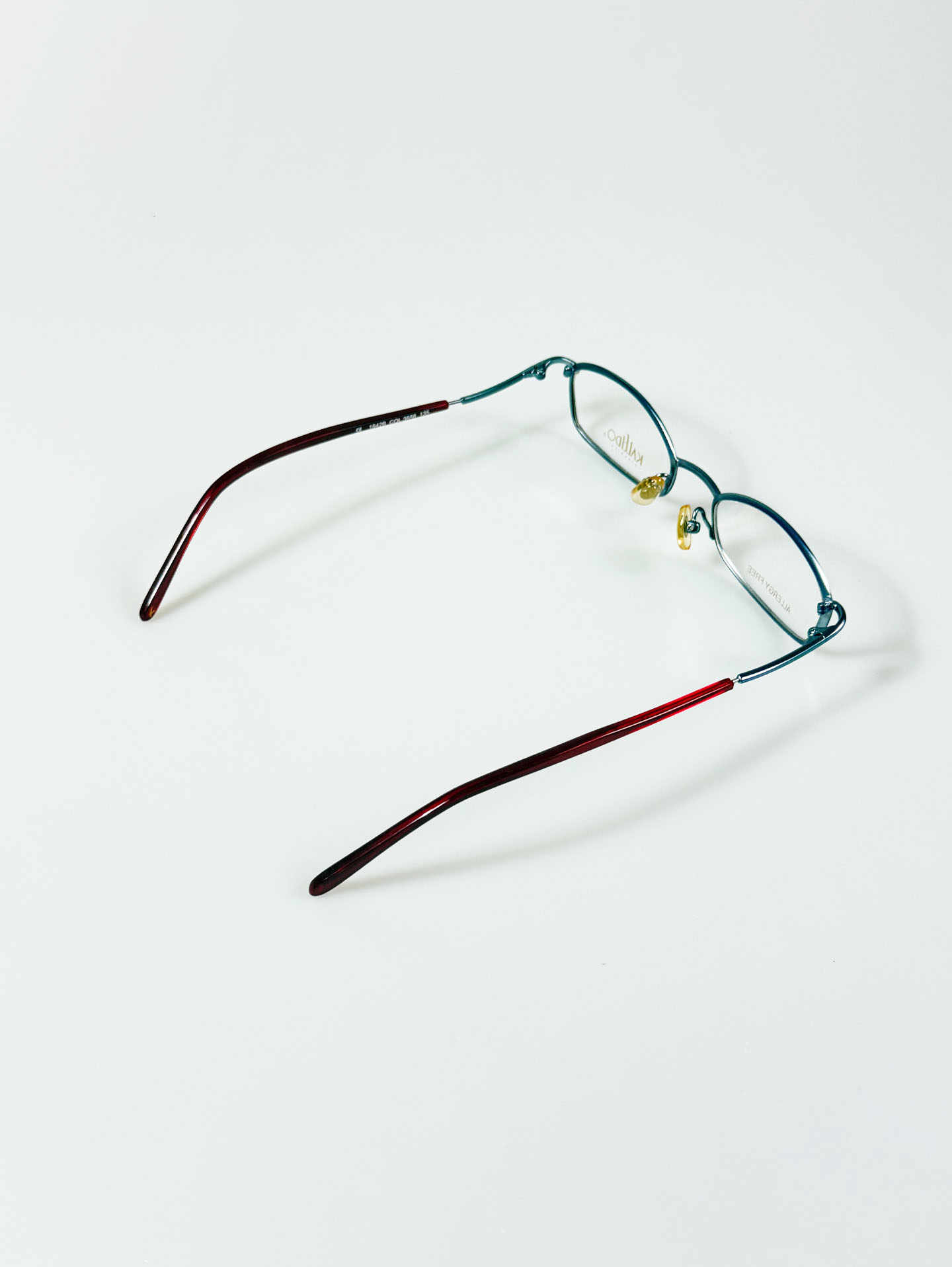 90's KALEIDO Slim Square Dual Tone Metal Frame Glasses