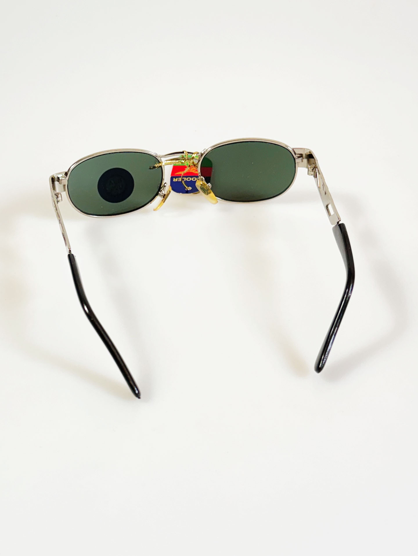 90's COOLER Silver Slim Oval Metal Sunglasses