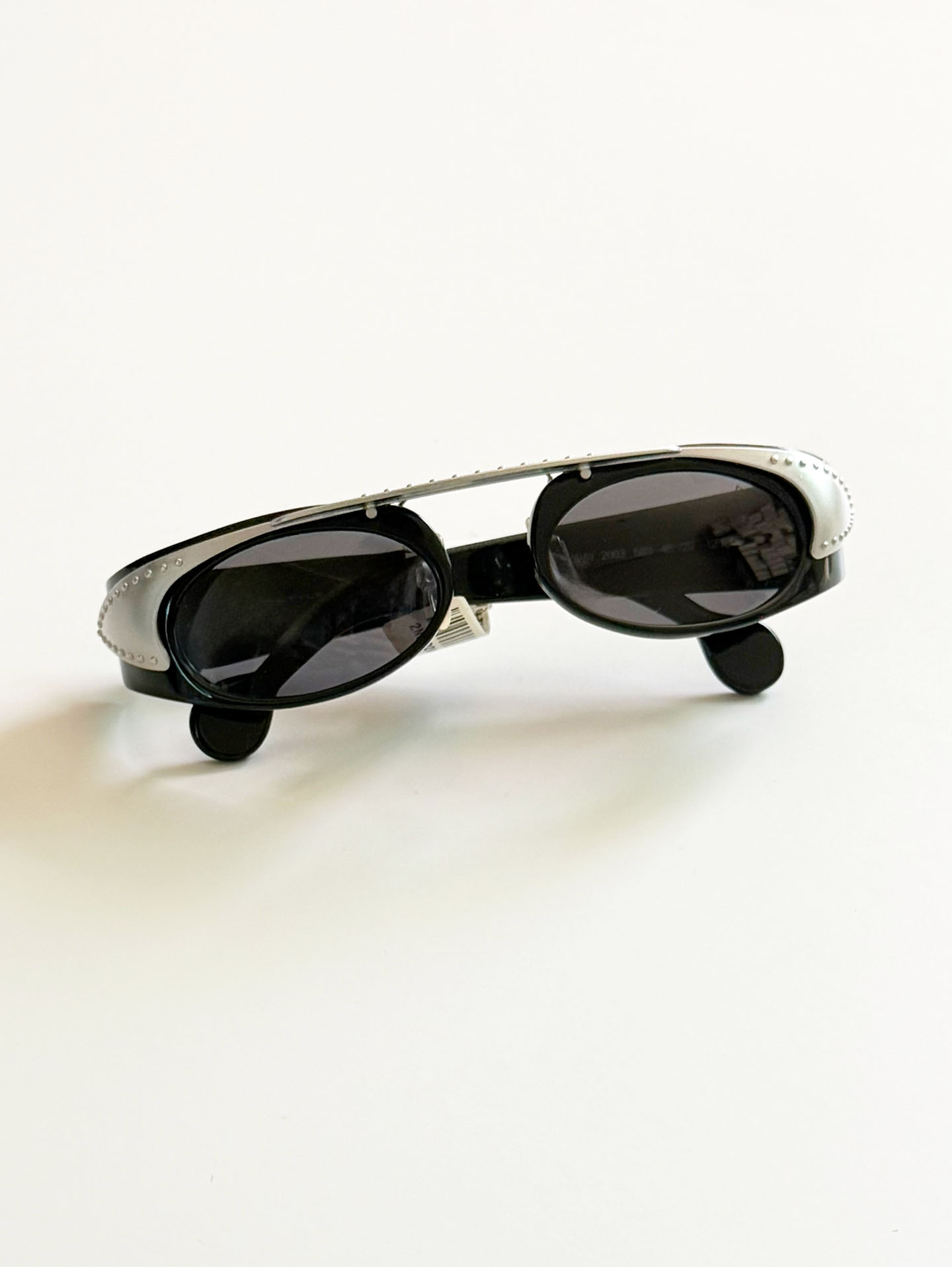 NEOSTYLE Black & Silver Oval Combination Frame Sunglasses
