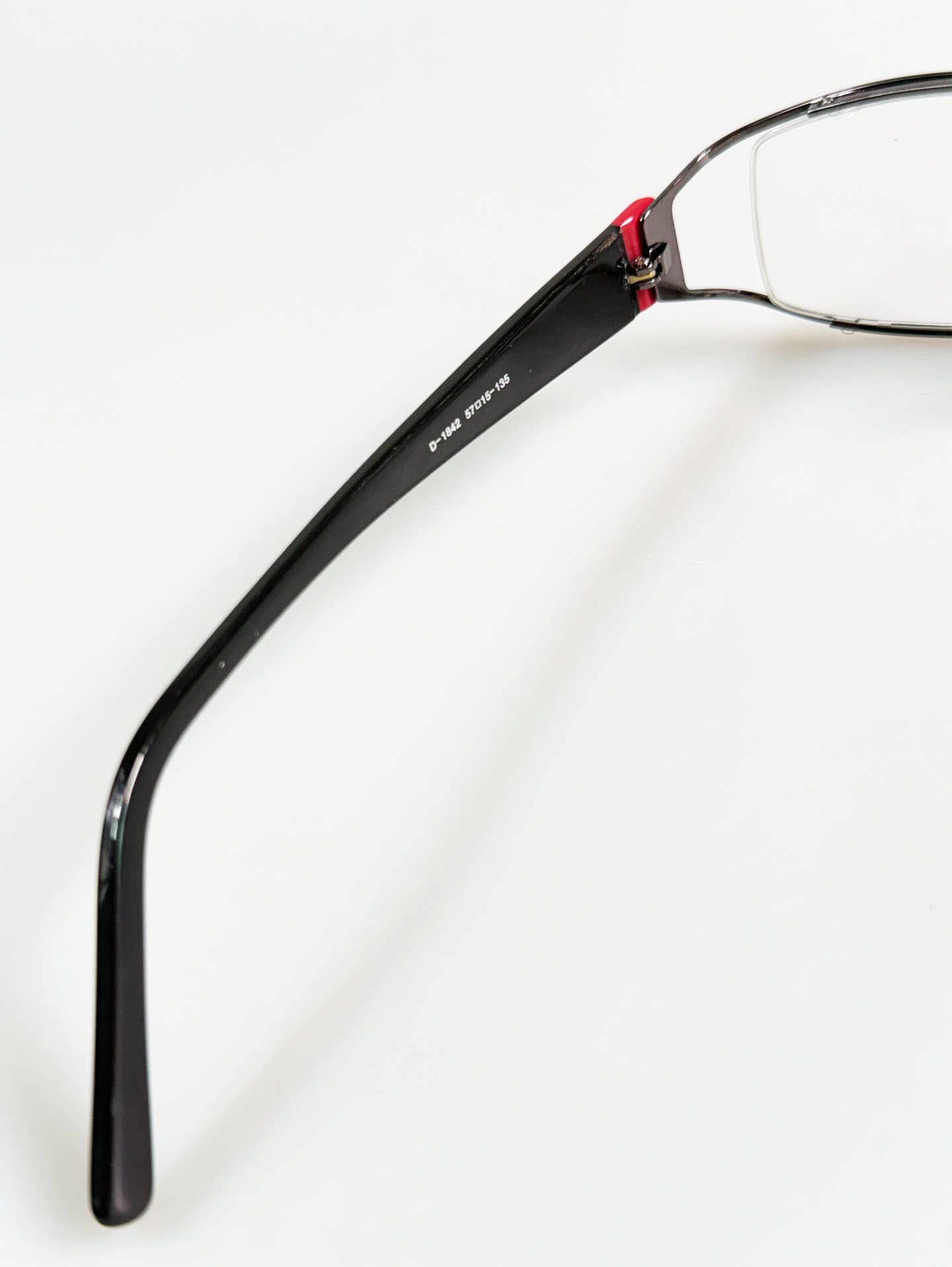 DENEBOLA Black Slm Square Combo Metal Frame Glasses