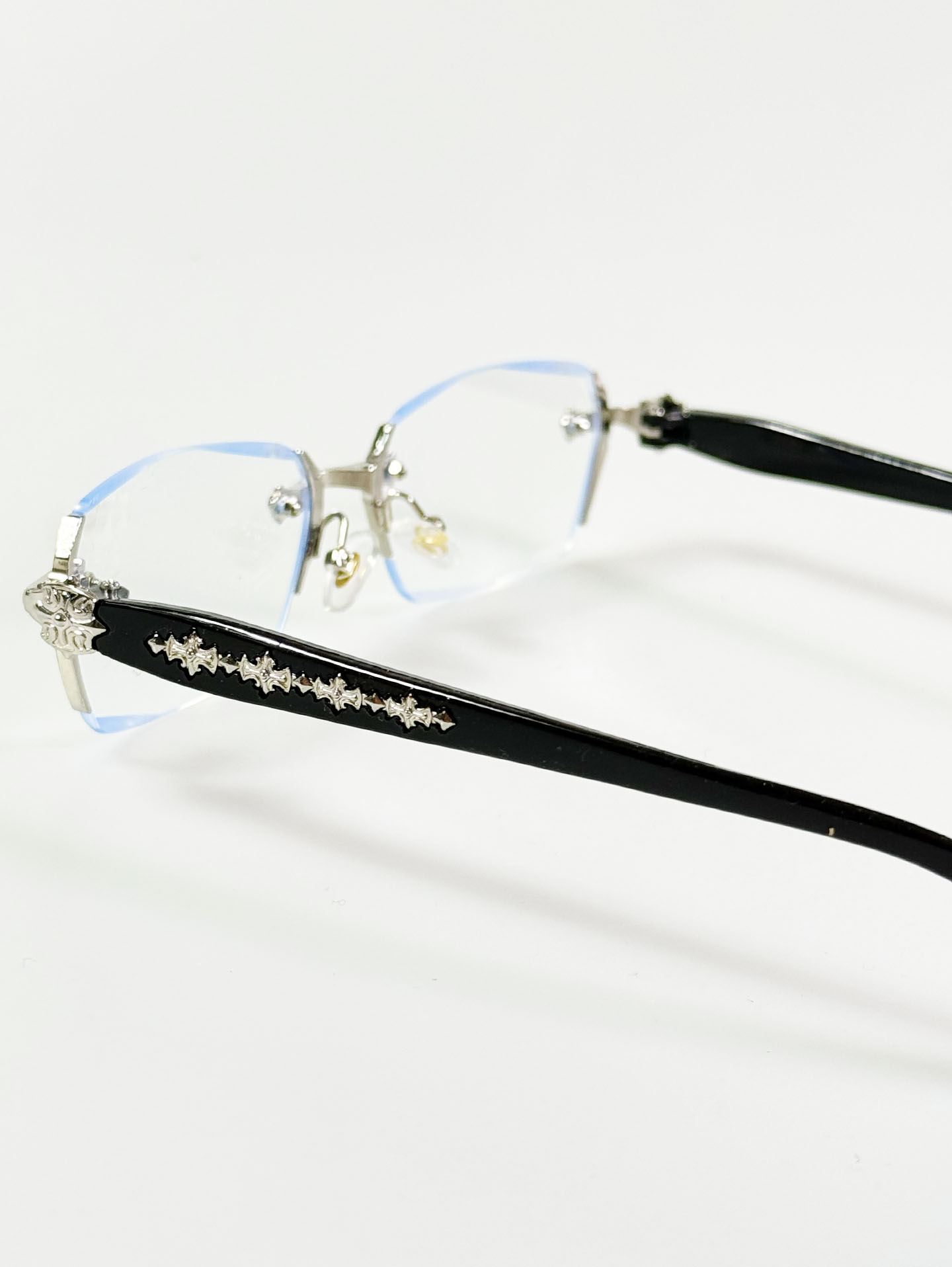 Rimless Slim Square Metal Frame Glasses