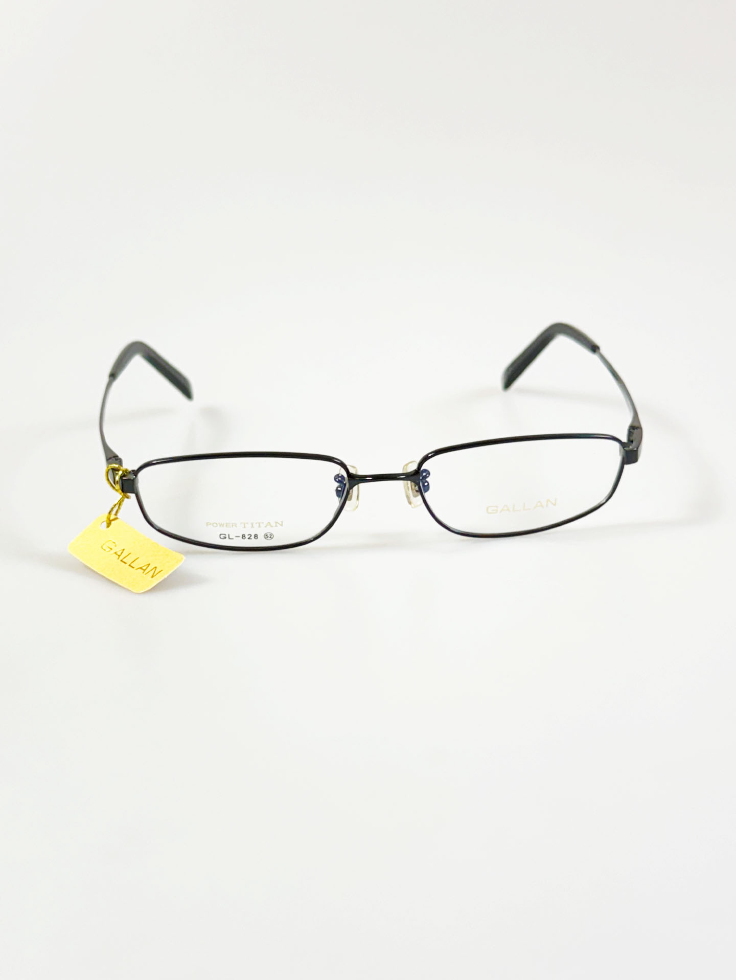 GALLAN Black Titanium Slim Square Frame Glasses