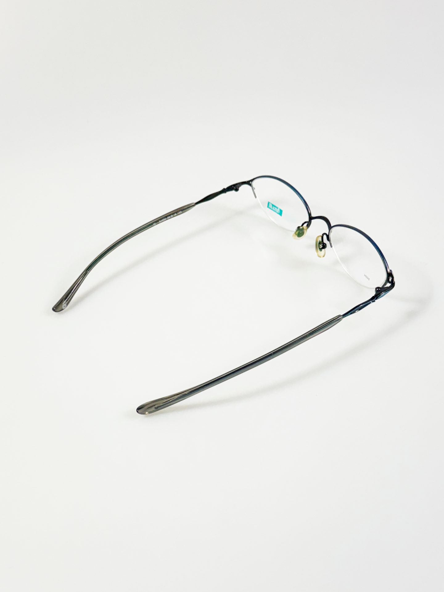 90's FUTIS Semi-Rimless Oval Metal Frame Glasses