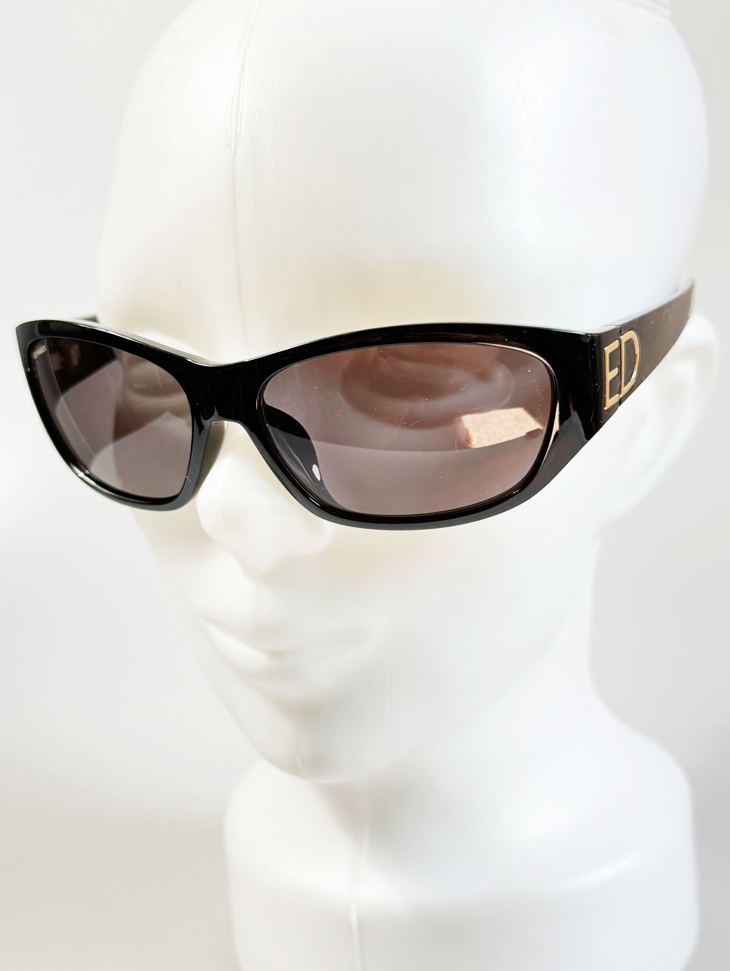 90's SANTANA Silver Rimless Oval Metal Orange Tint Sunglasses ED HARDY Black Wraparound Square Sungl