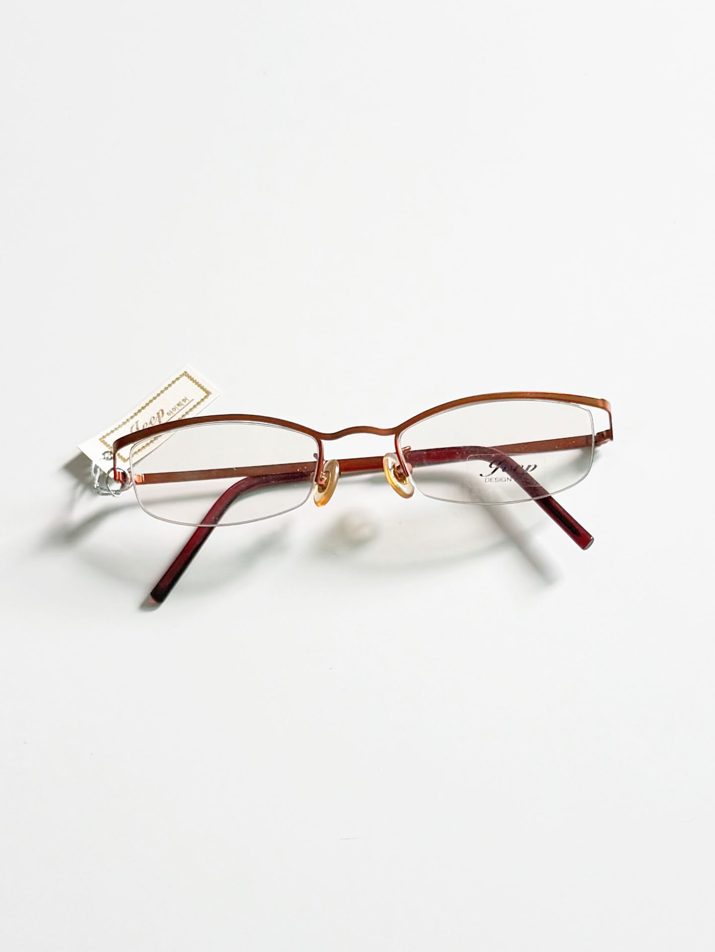 JEEP Orange Half-Rim Square Metal Glasses