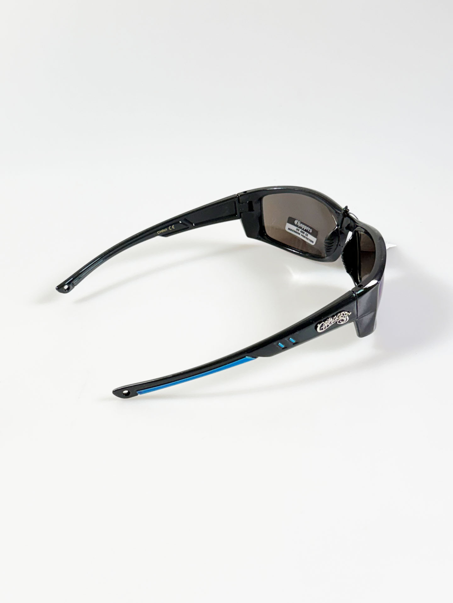 CHOPPERS Wraparound Black Blue Biker Sunglasses