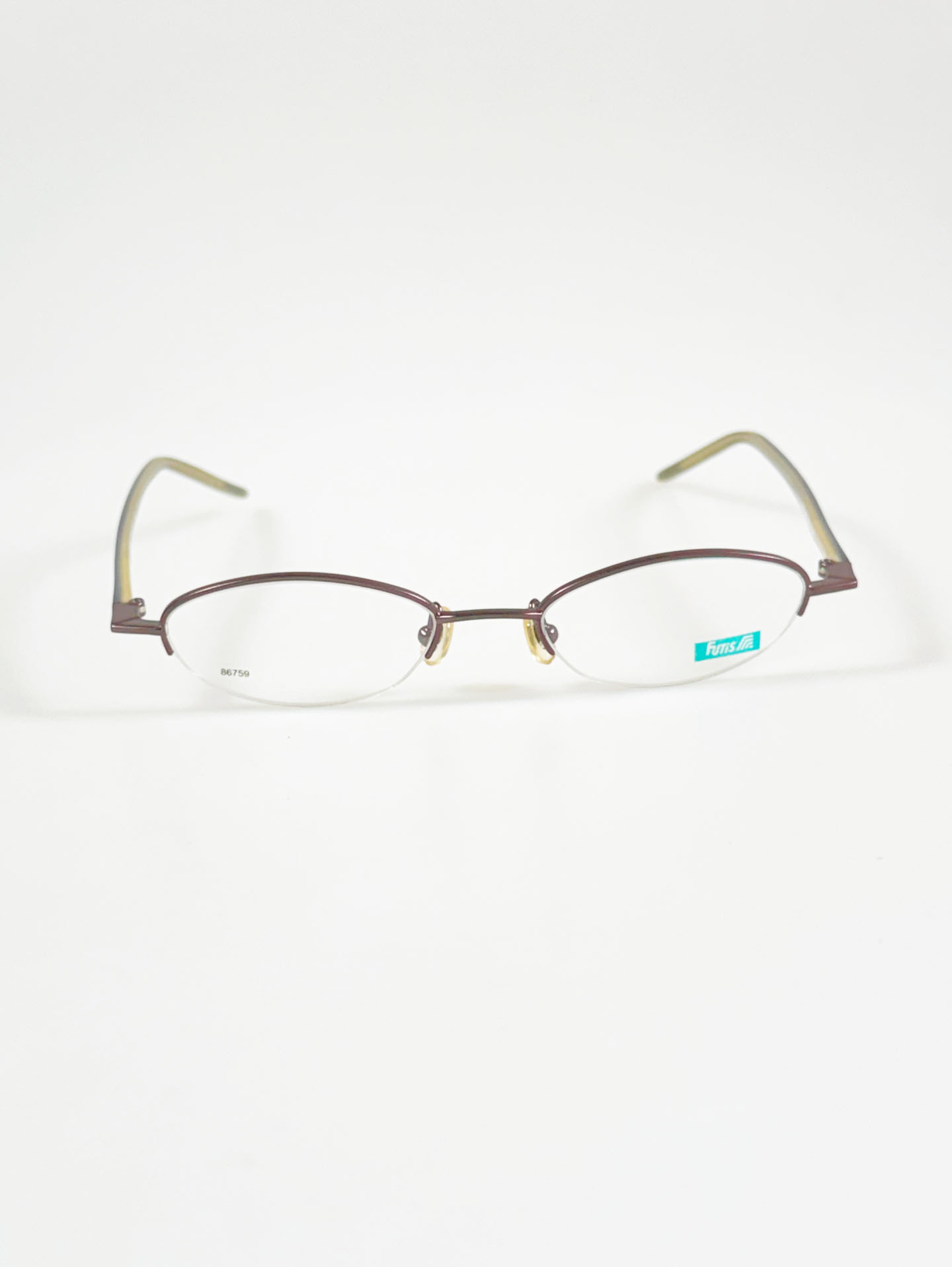 90's FUTIS Slim Oval Half-Rim Metal Glasses