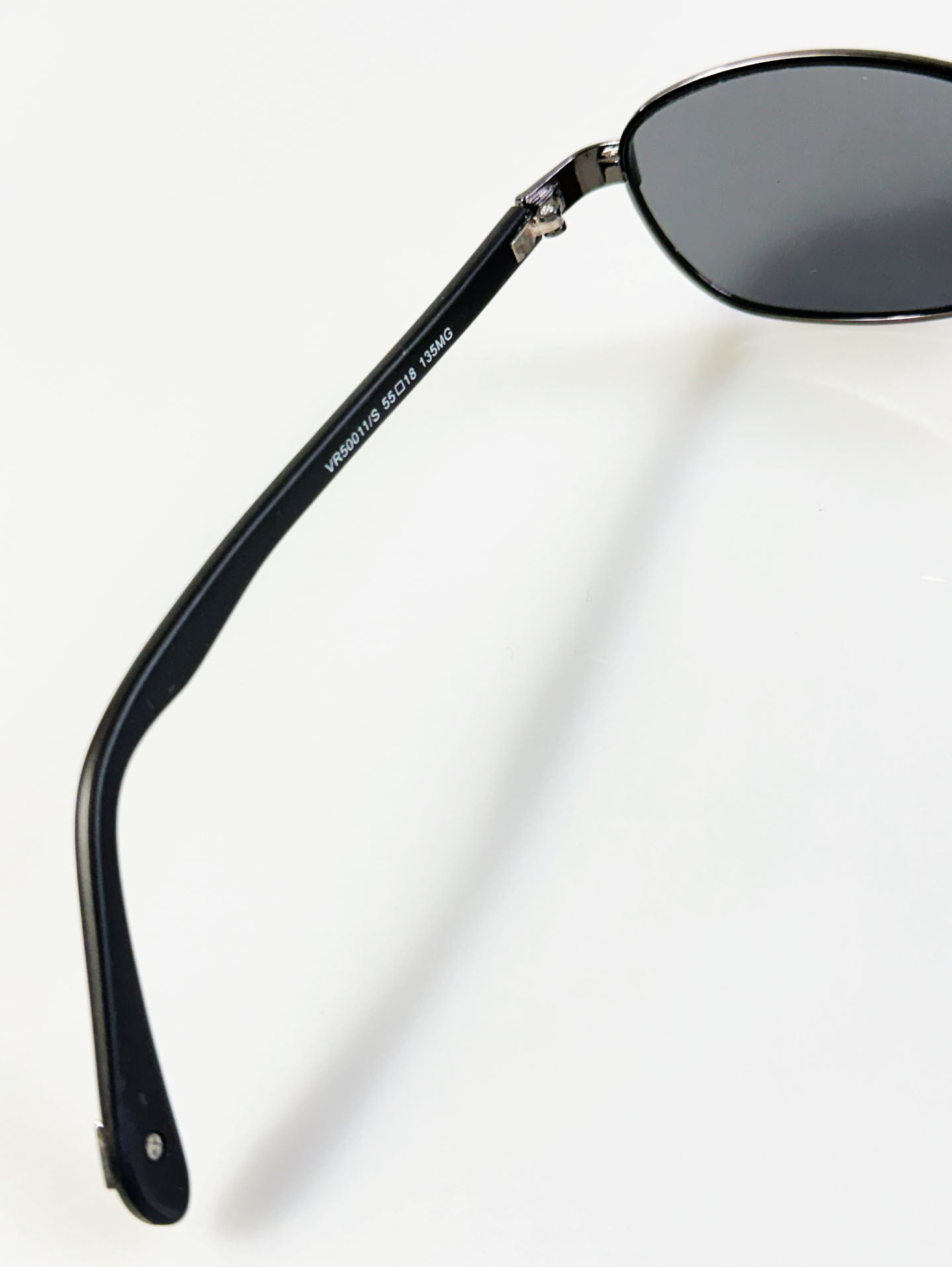 90's Valentino Rudy Slim Oval Gunmetal Sunglasses