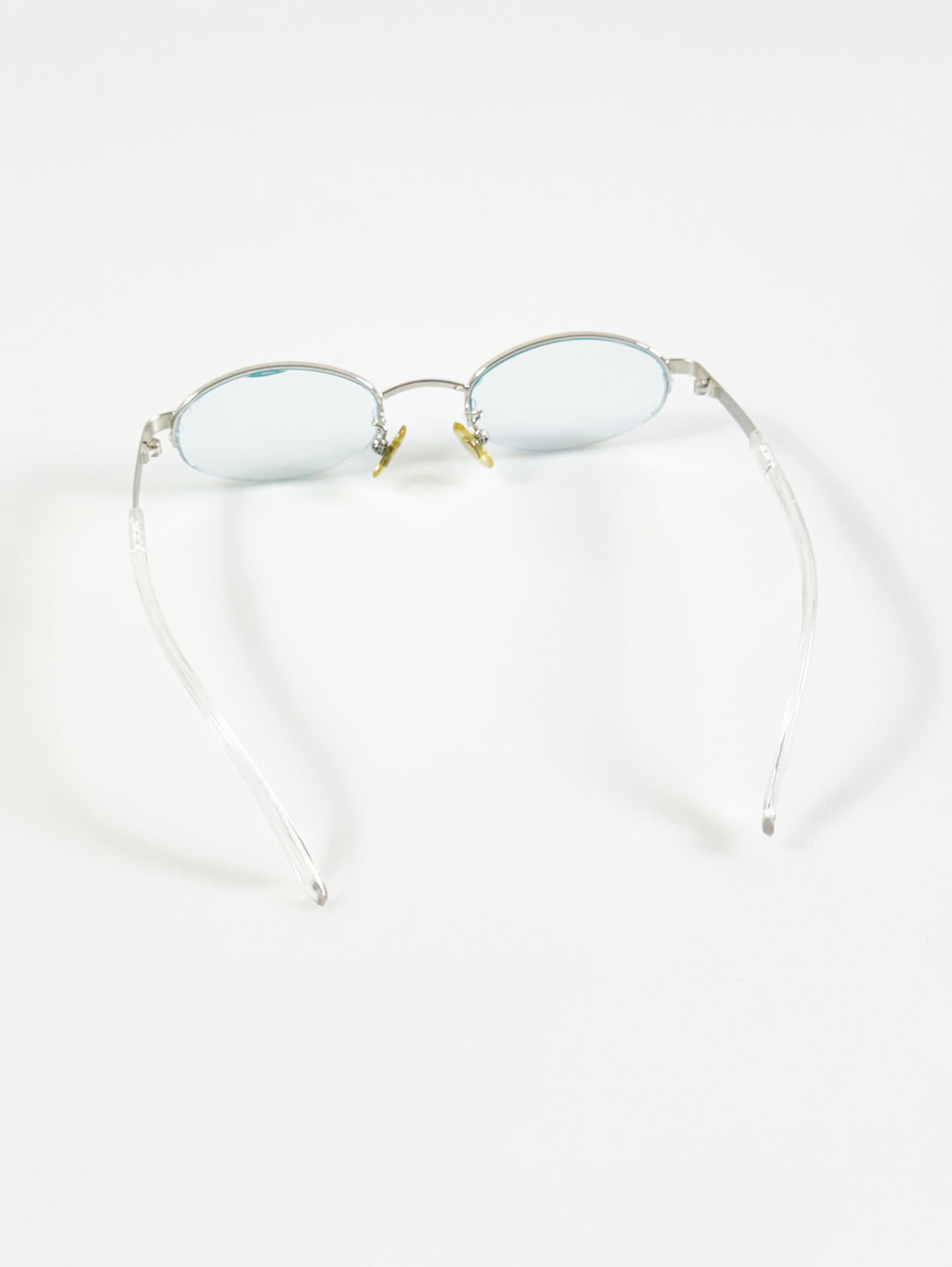 InToo Silver Semi-Rimless Oval Metal Glasses