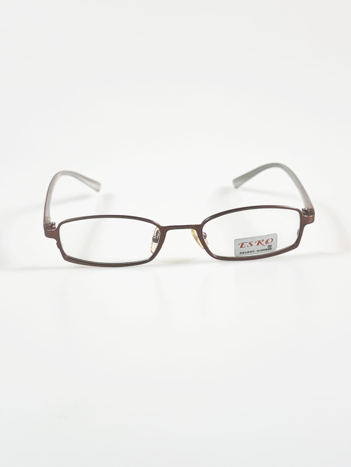 ESRO Brown Slim Square Metal Frame Glasses
