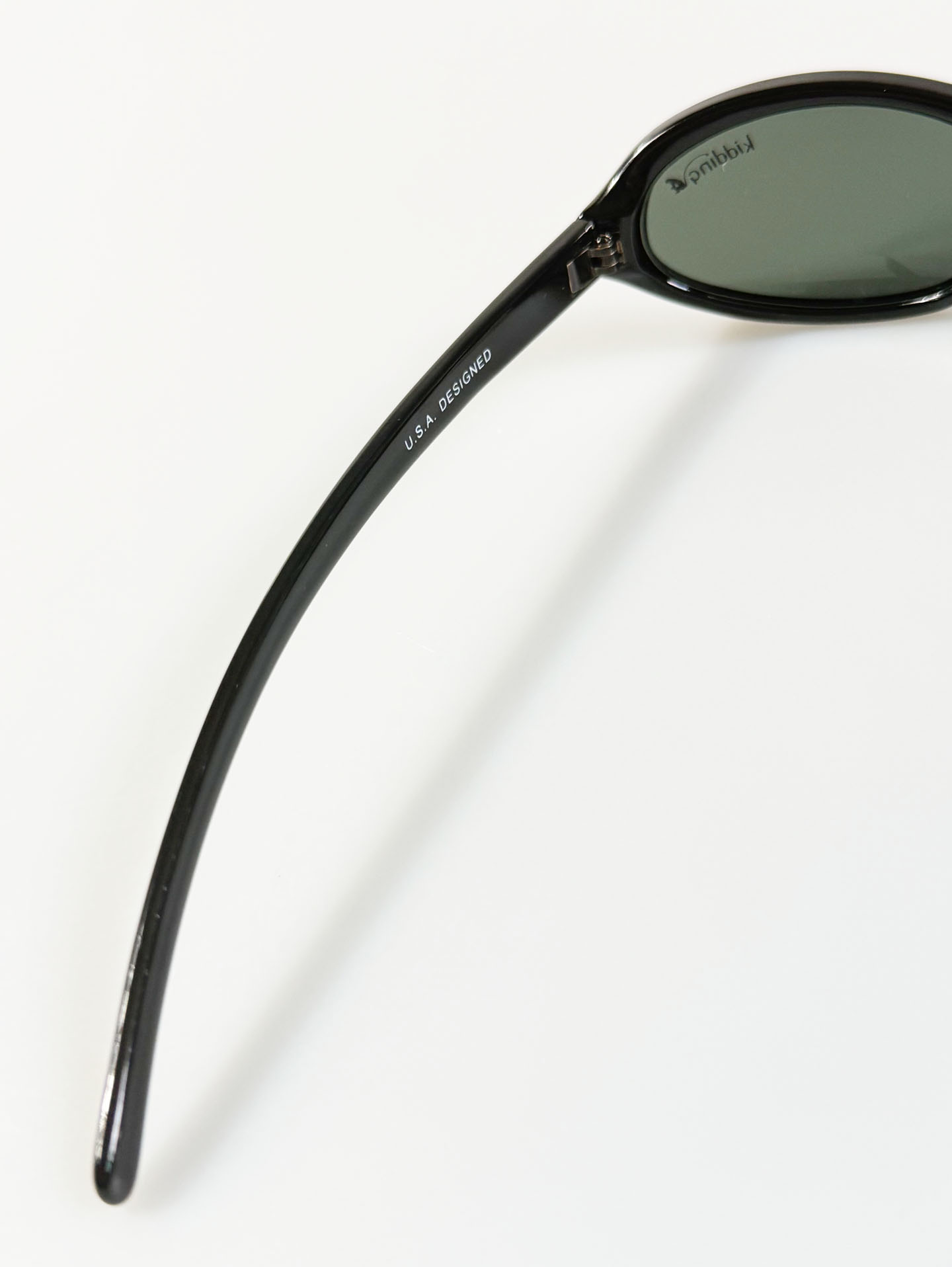 90's KIDDING Black Oval Wrap Sunglasses