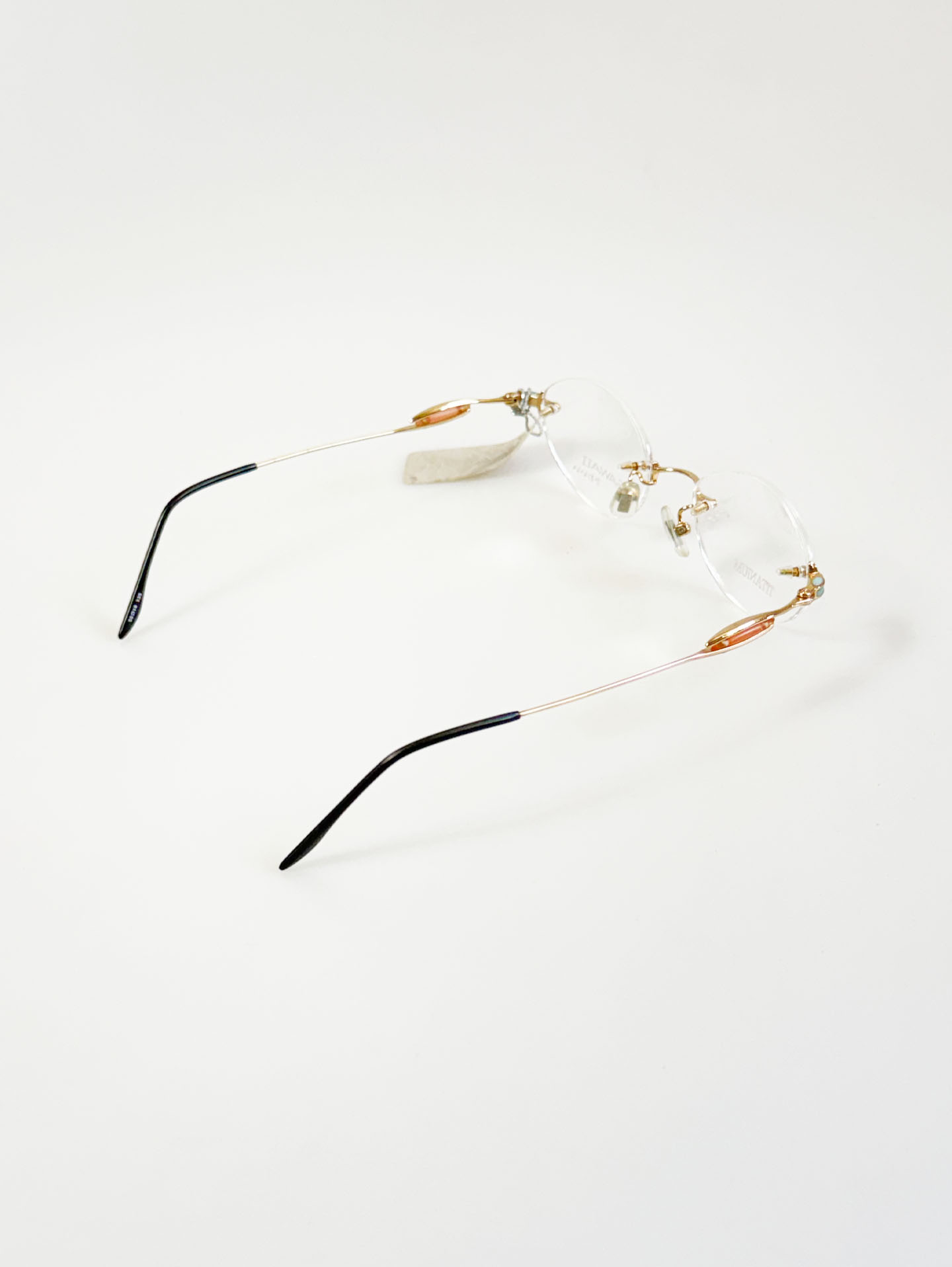GAWAII Gold Rimless Oval Titanium Frame Glasses