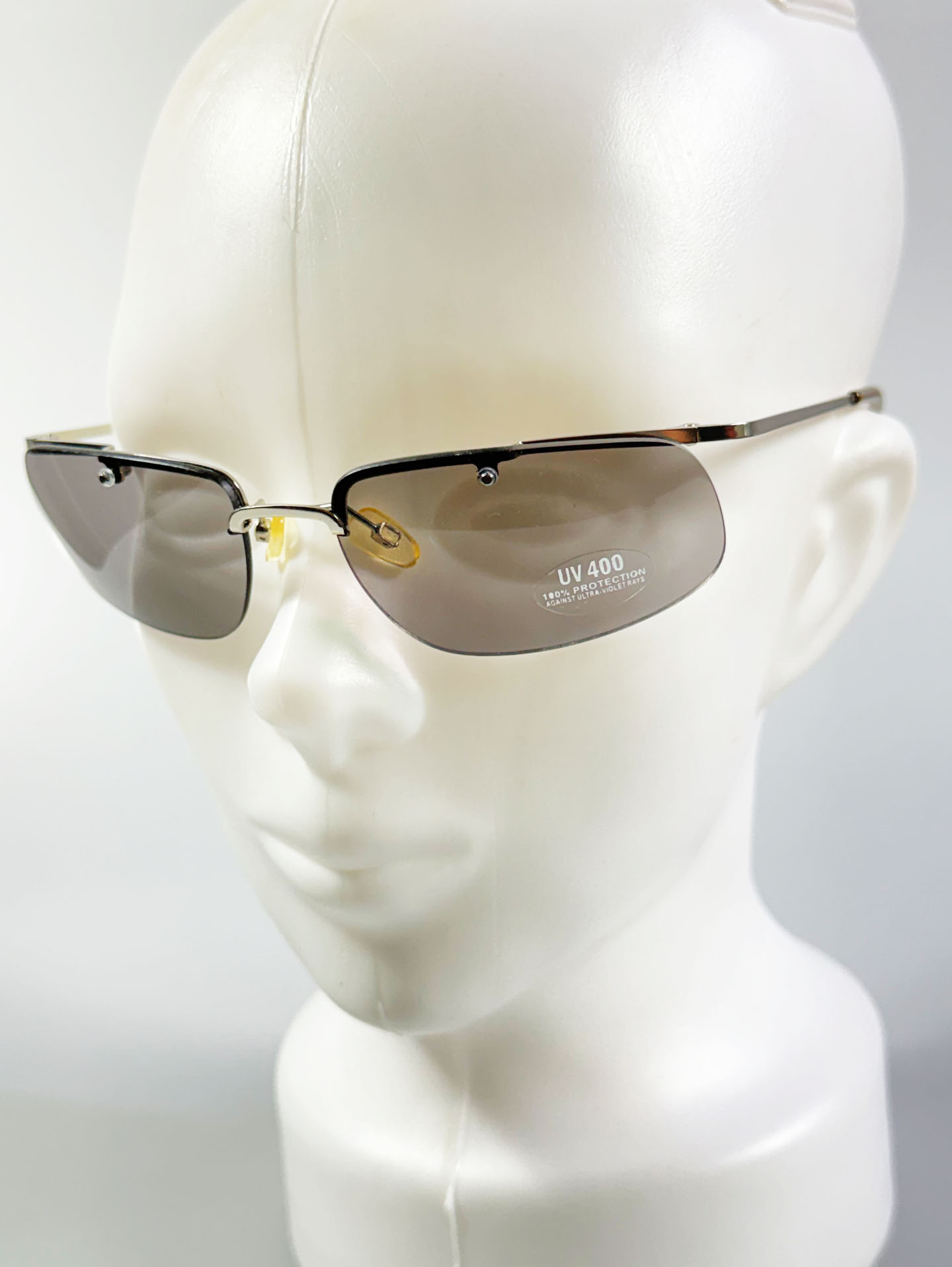 90's UNOSOLEIL Rimless Wraparound Metal Sunglasses