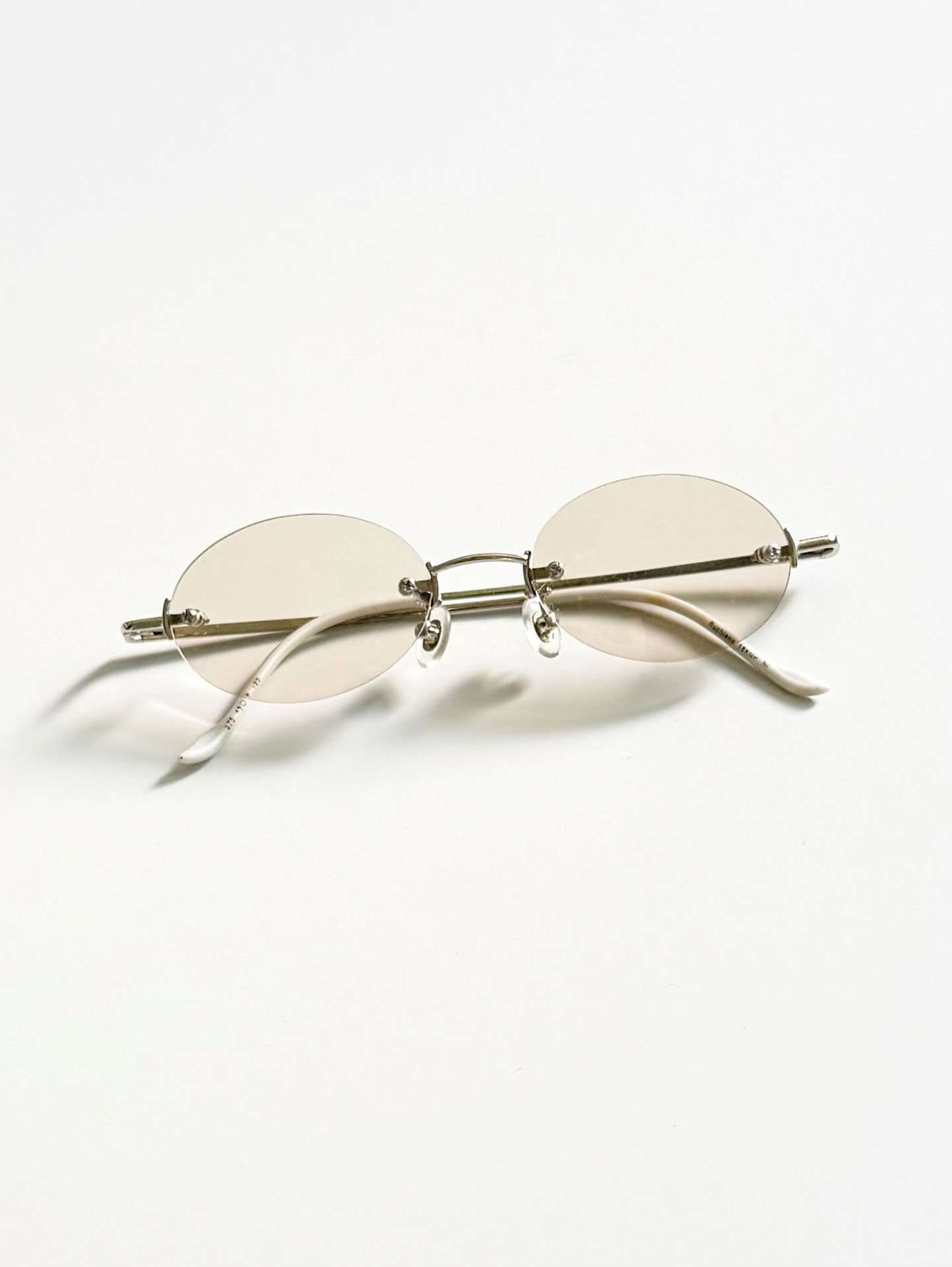 90's RUCHIANO Rimless Oval Metal Glasses