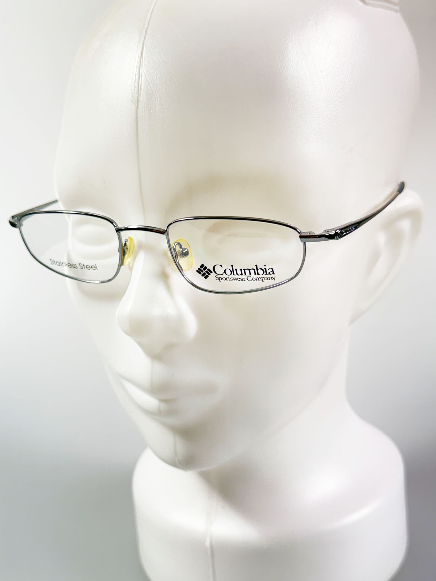 Columbia Silver Slim Square Metal Frame Glasses