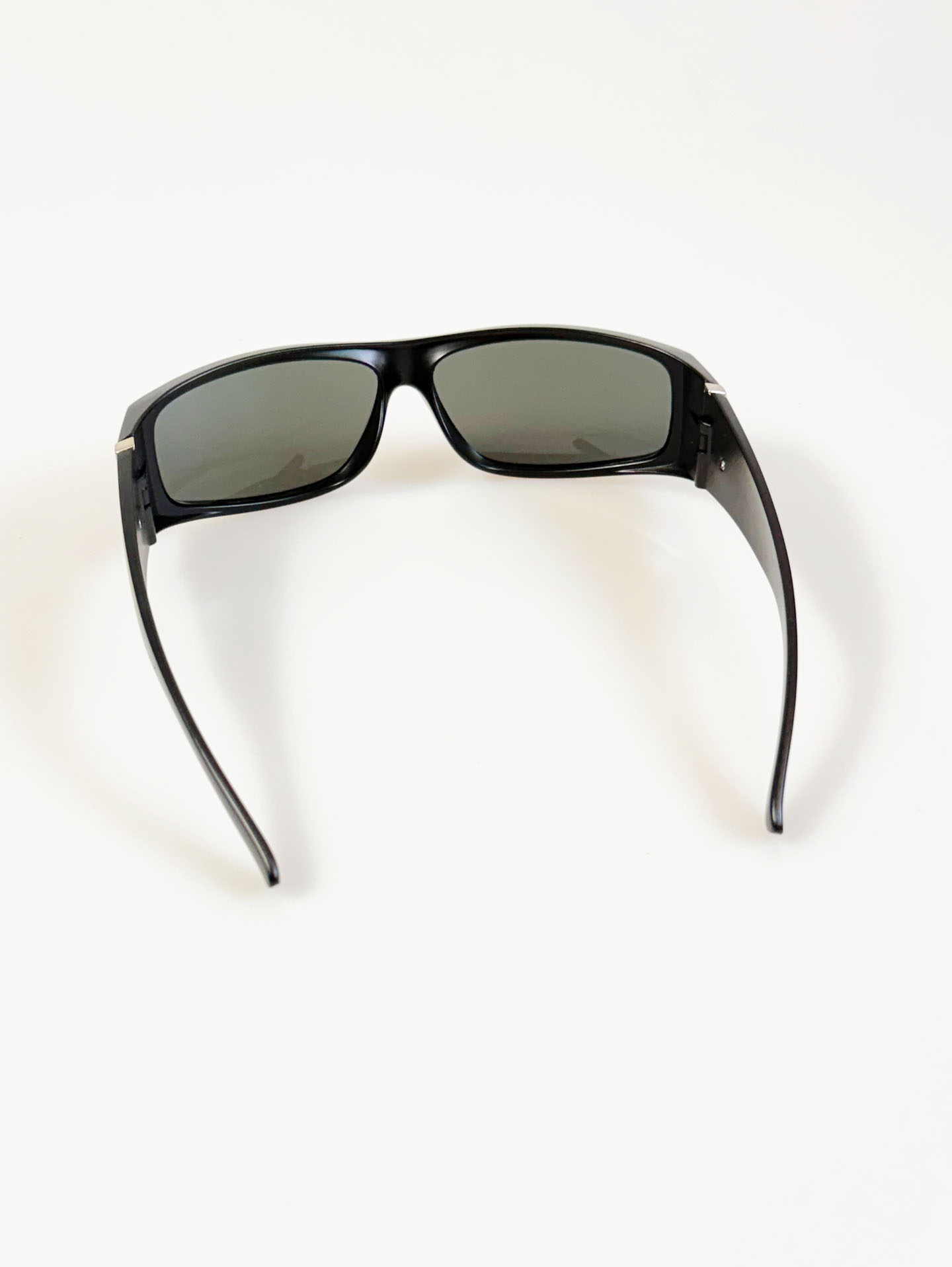 90's SOUTH SIDE Black Wraparound Square Frame Sunglasses