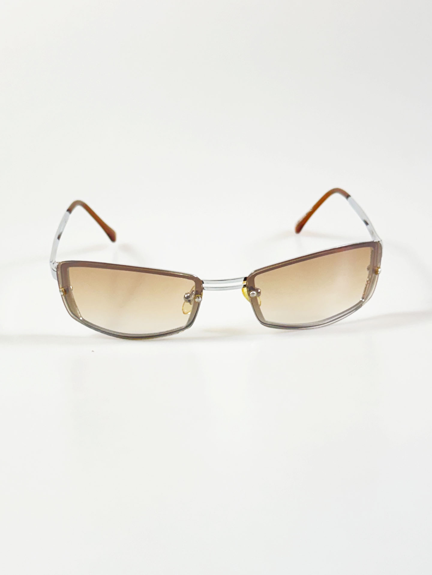Rimless Square Metal Frame Tint Sunglasses
