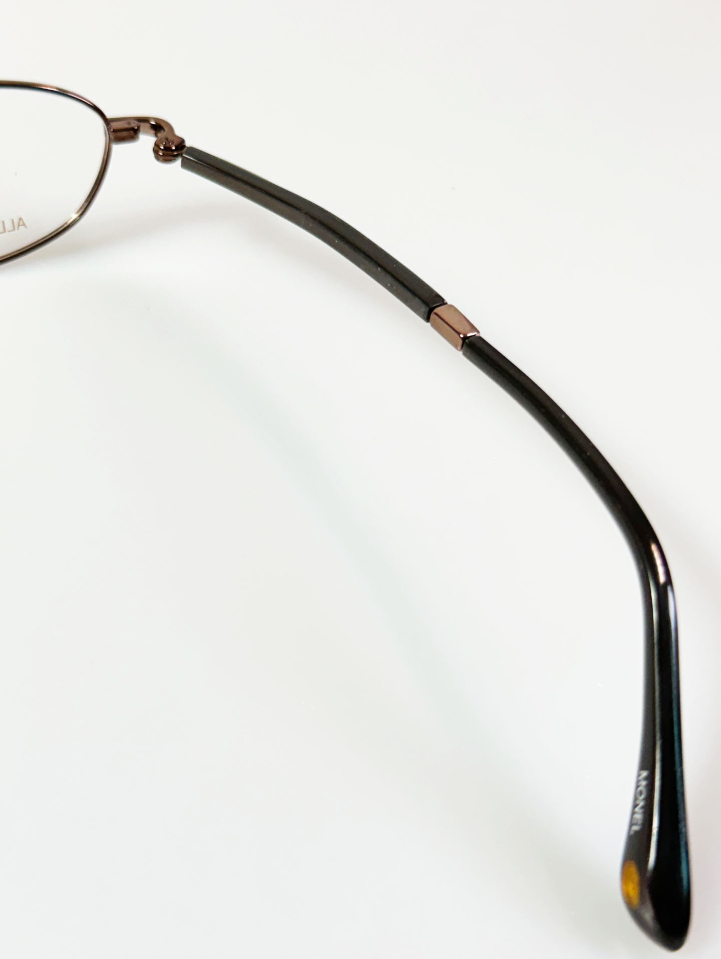 90's KALEIDO Slim Oval Brown Metal Frame Glasses