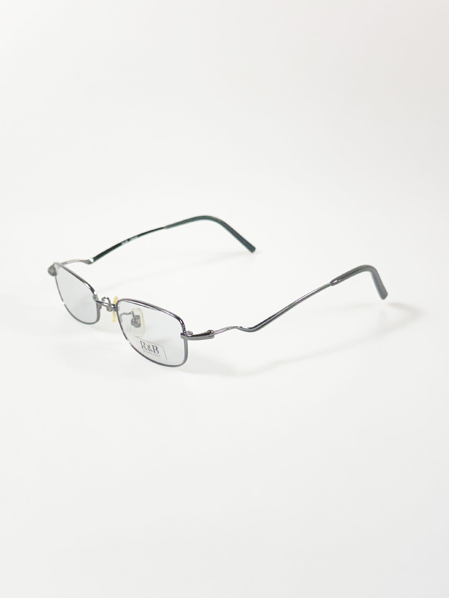 R&B Eyewear Gunmetal Slim Square Frame Glasses