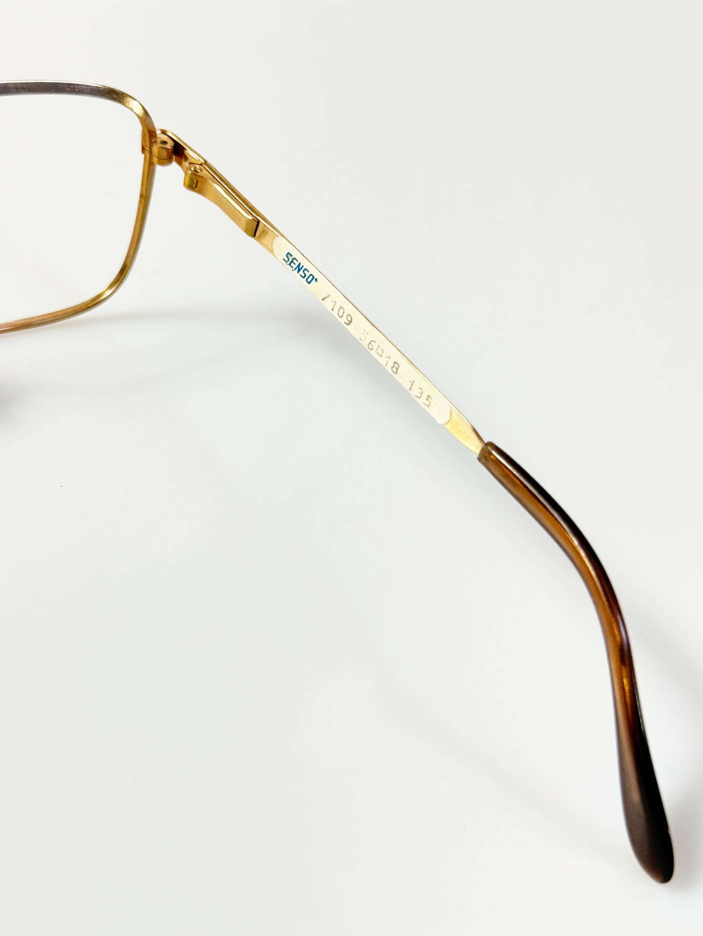 90's SENSO Classic Square Gold Metal Frame Glasses
