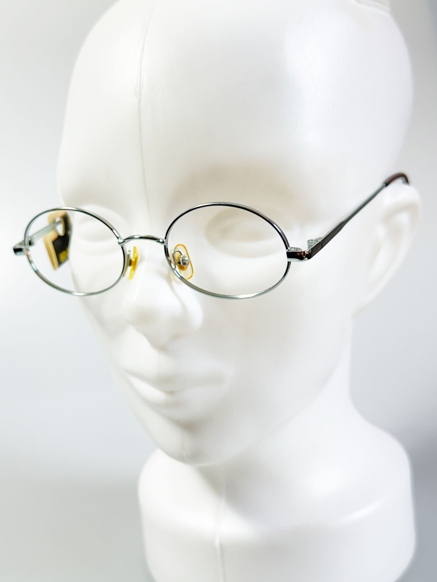 90's WATTS Silver Oval Metal Frame Glasses