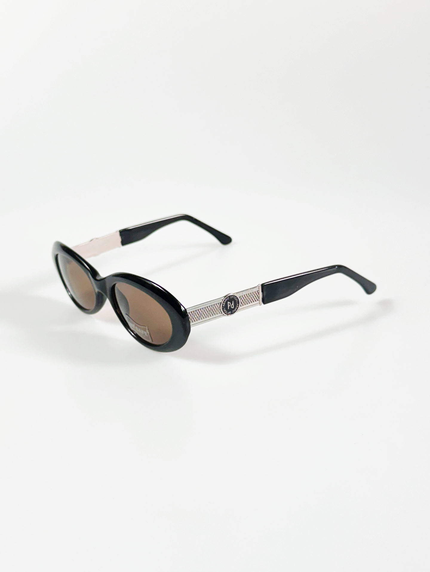 90’s CITY POLICE Black Bold Oval Tinted Sunglasses