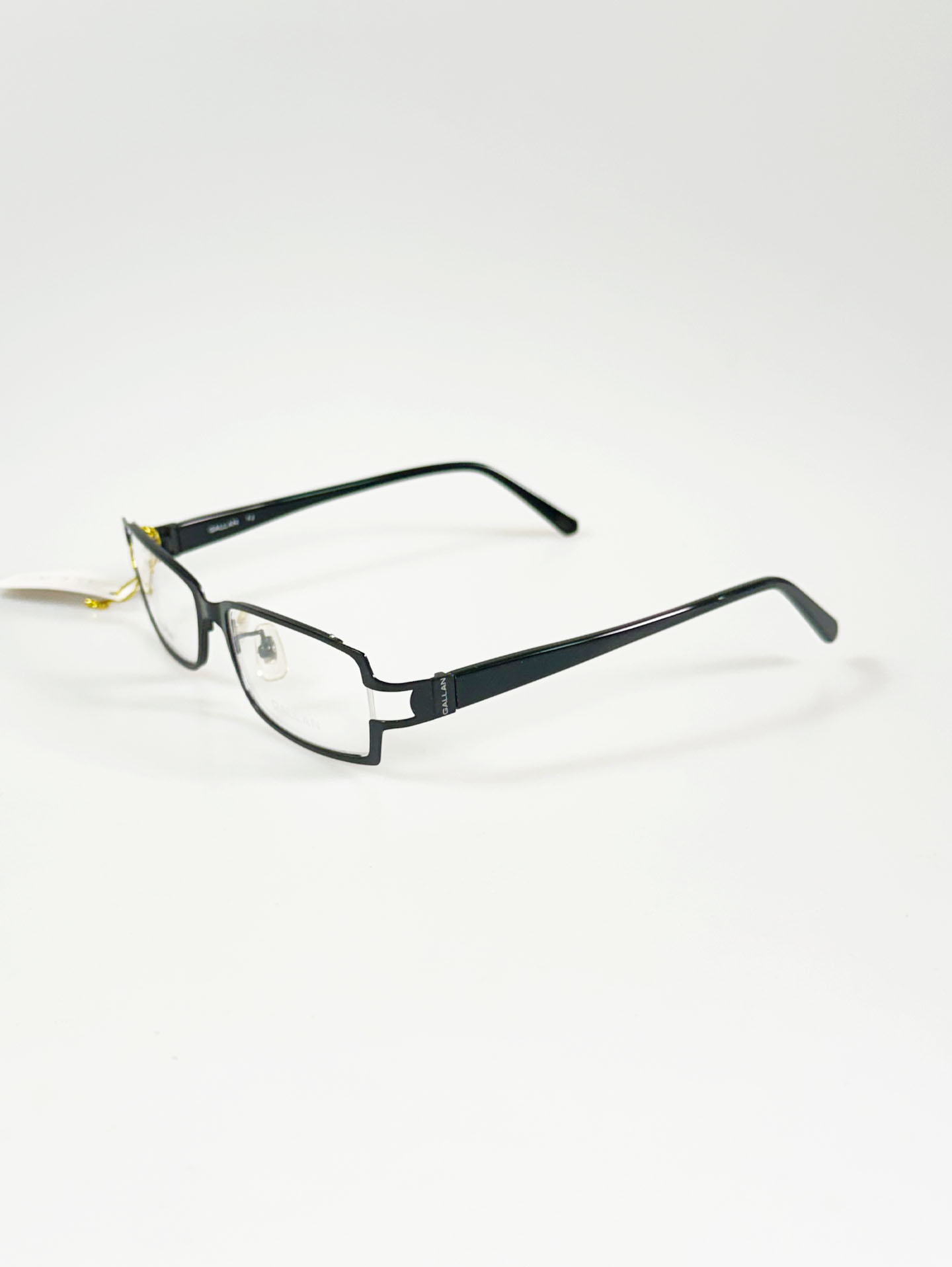 GALLAN Black Slim Square Metal Glasses
