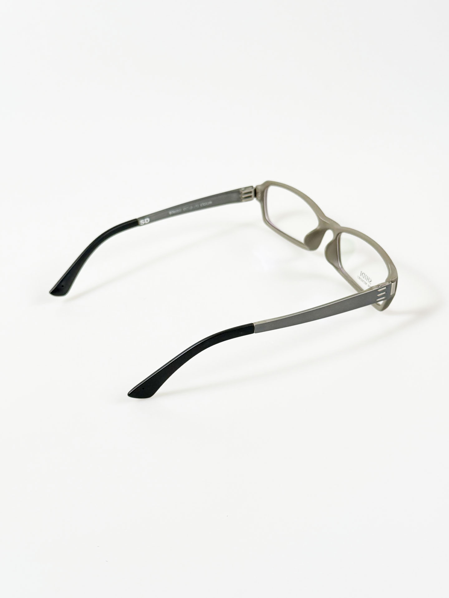 SHIDI Grey Square Combination Frame Glasses