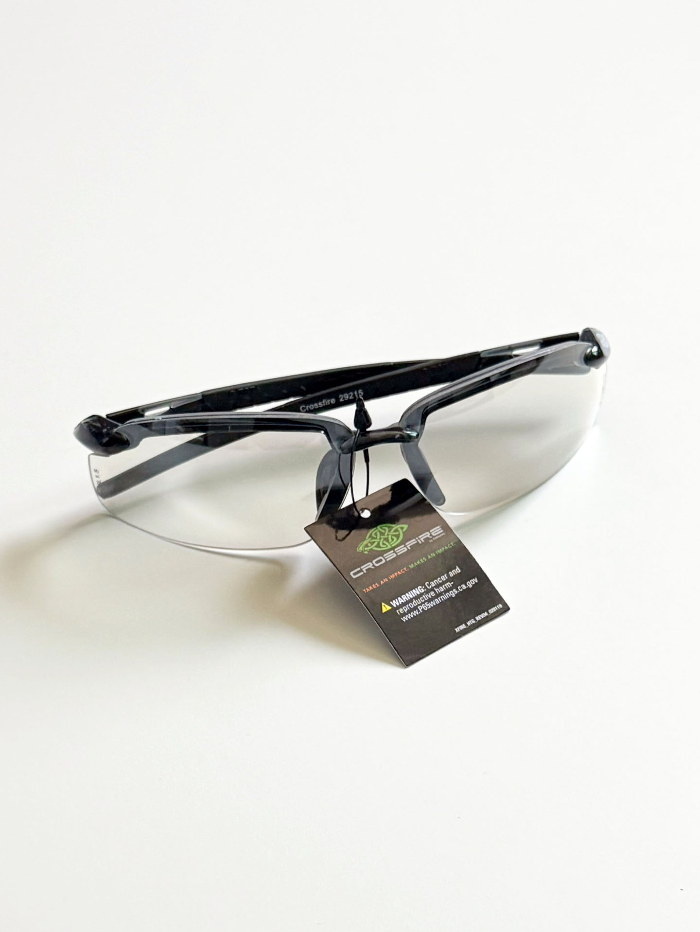 CROSS FIRE Black Semi-Rimless Sport Wrap Sunglasses