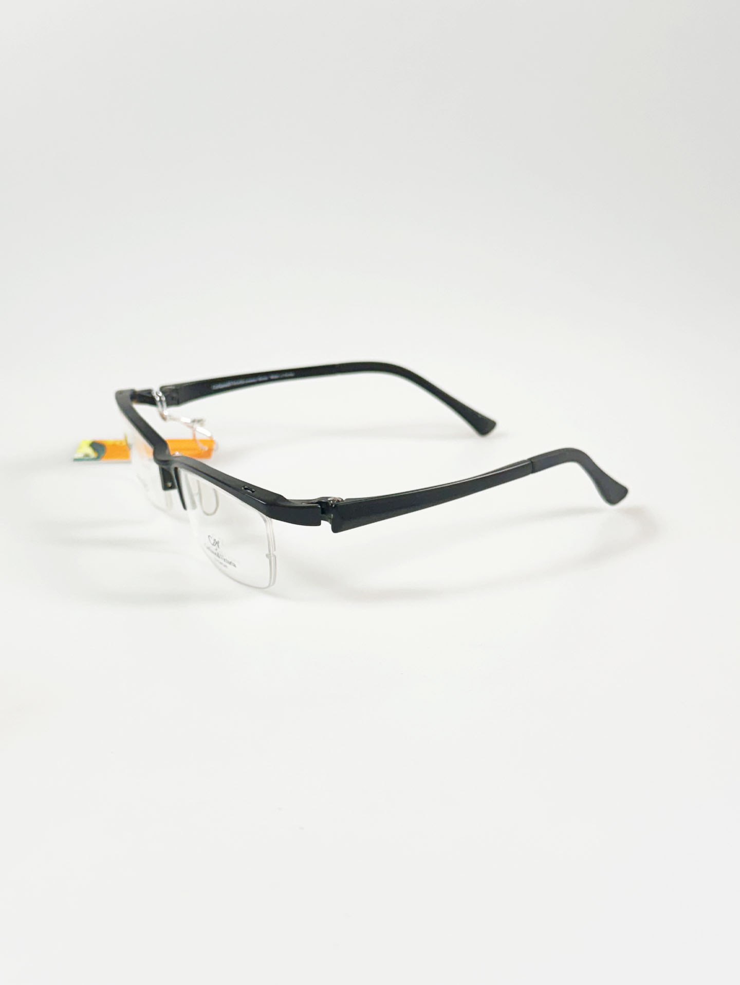CARLSSON & VICTORIA Black Square Half-Rim Glasses
