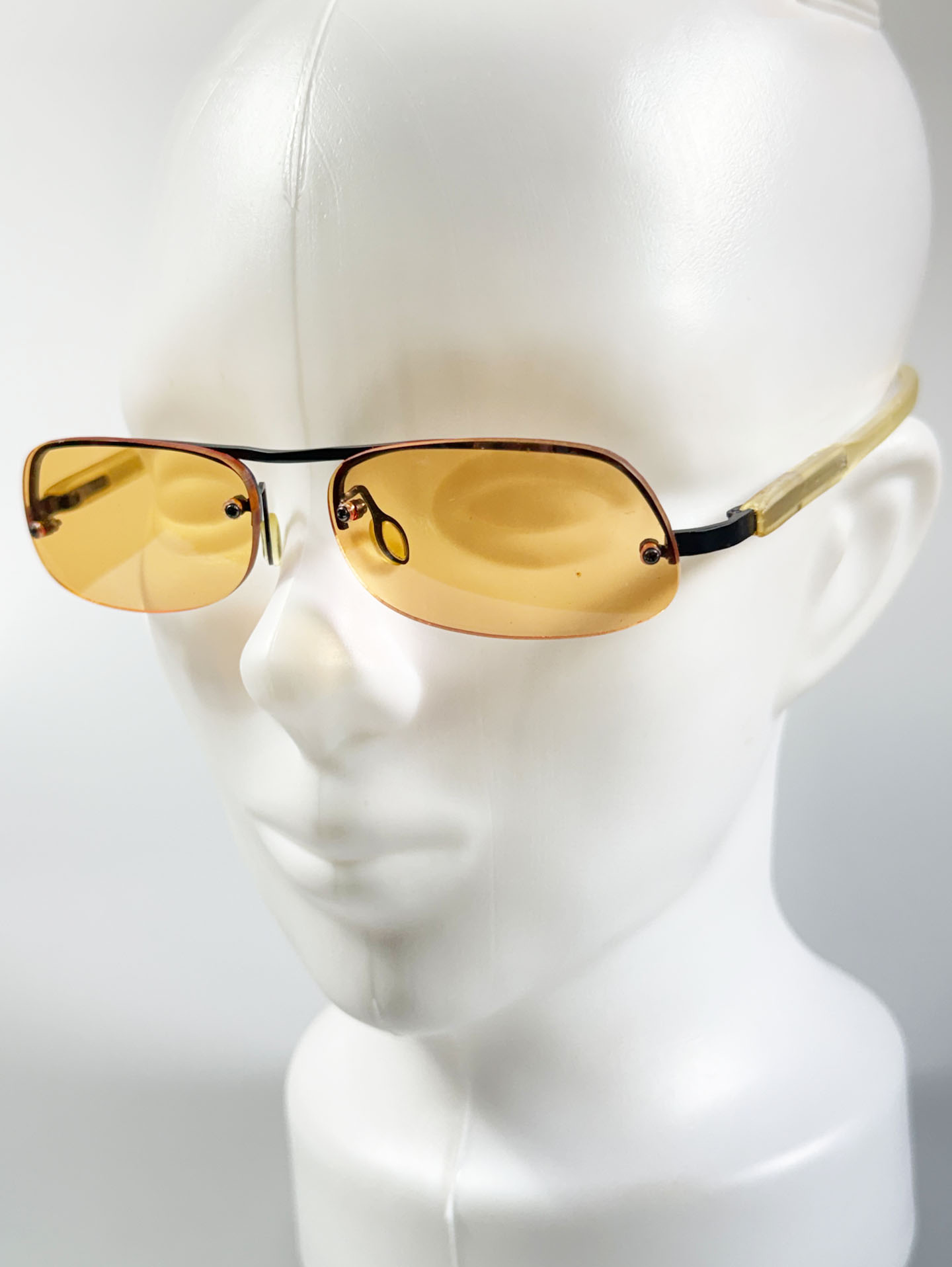 90's Under Rimless Square Metal Tint Sunglasses