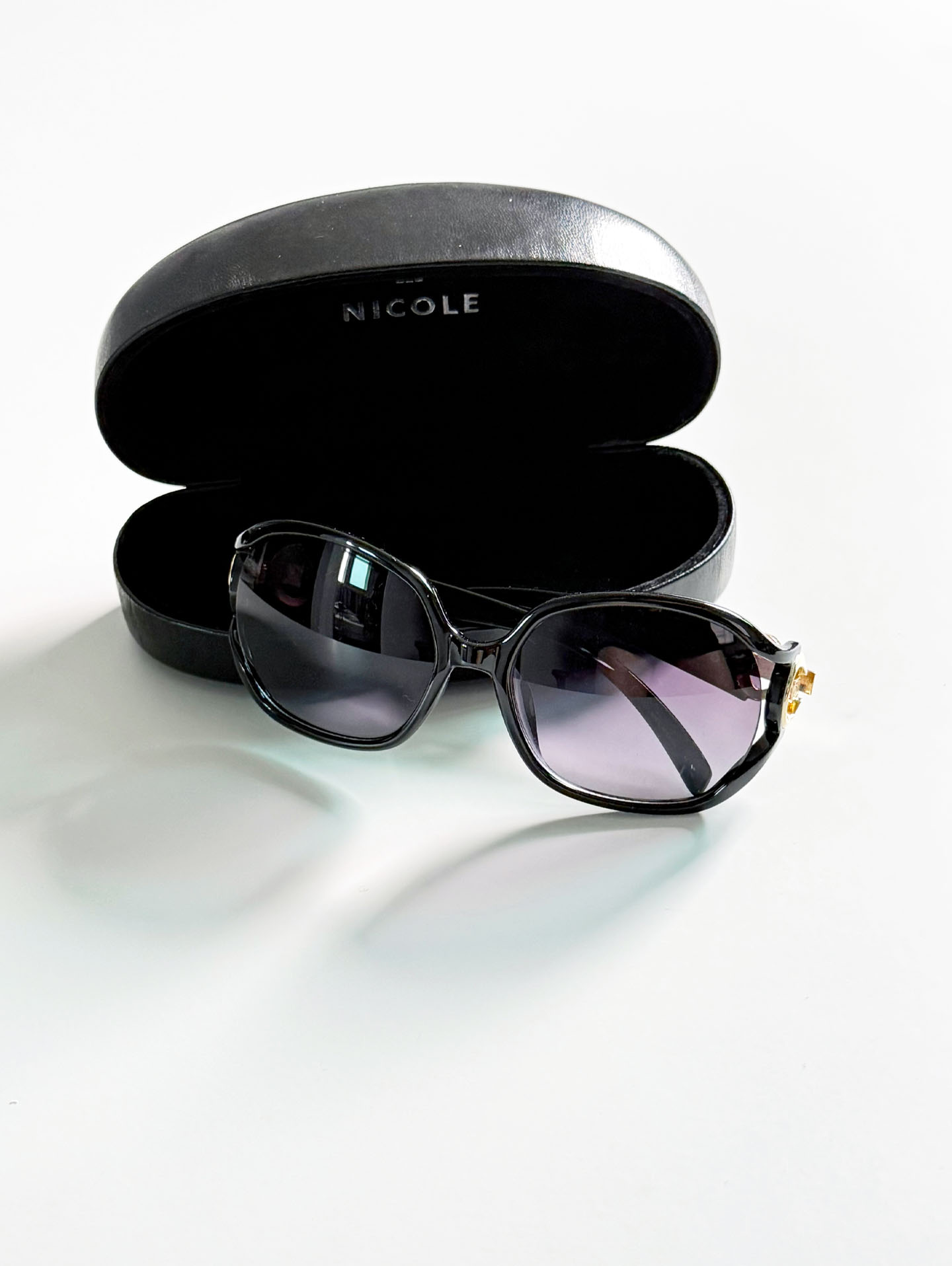 NICOLE Black Oversized Square Frame Sunglasses