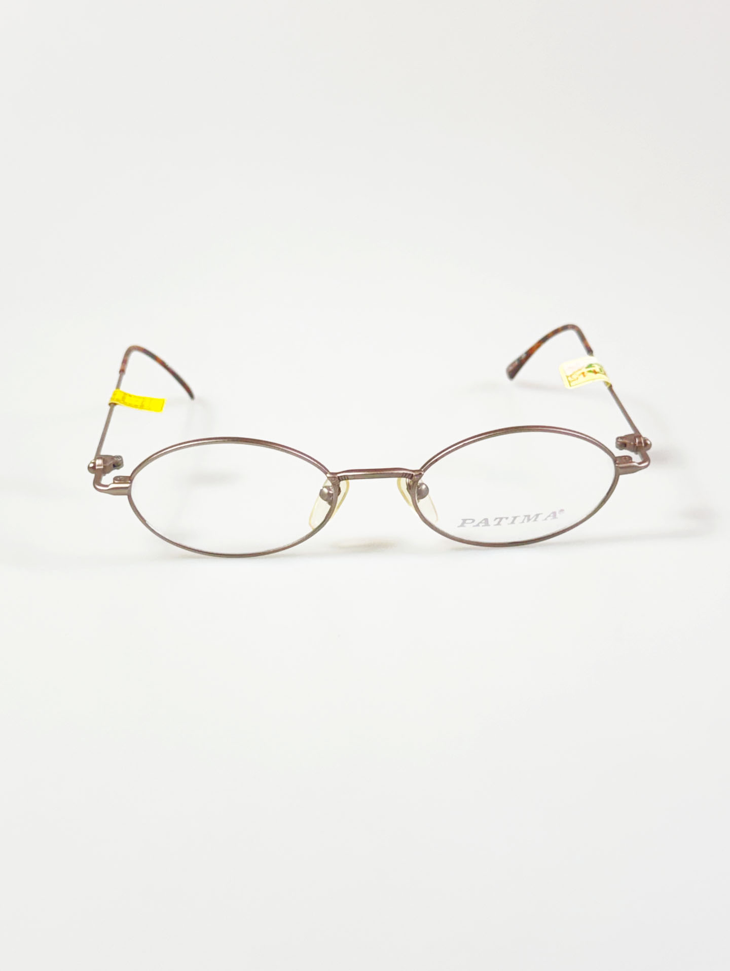 PATIMA Bronze Brown Slim Oval Metal Frame Glasses