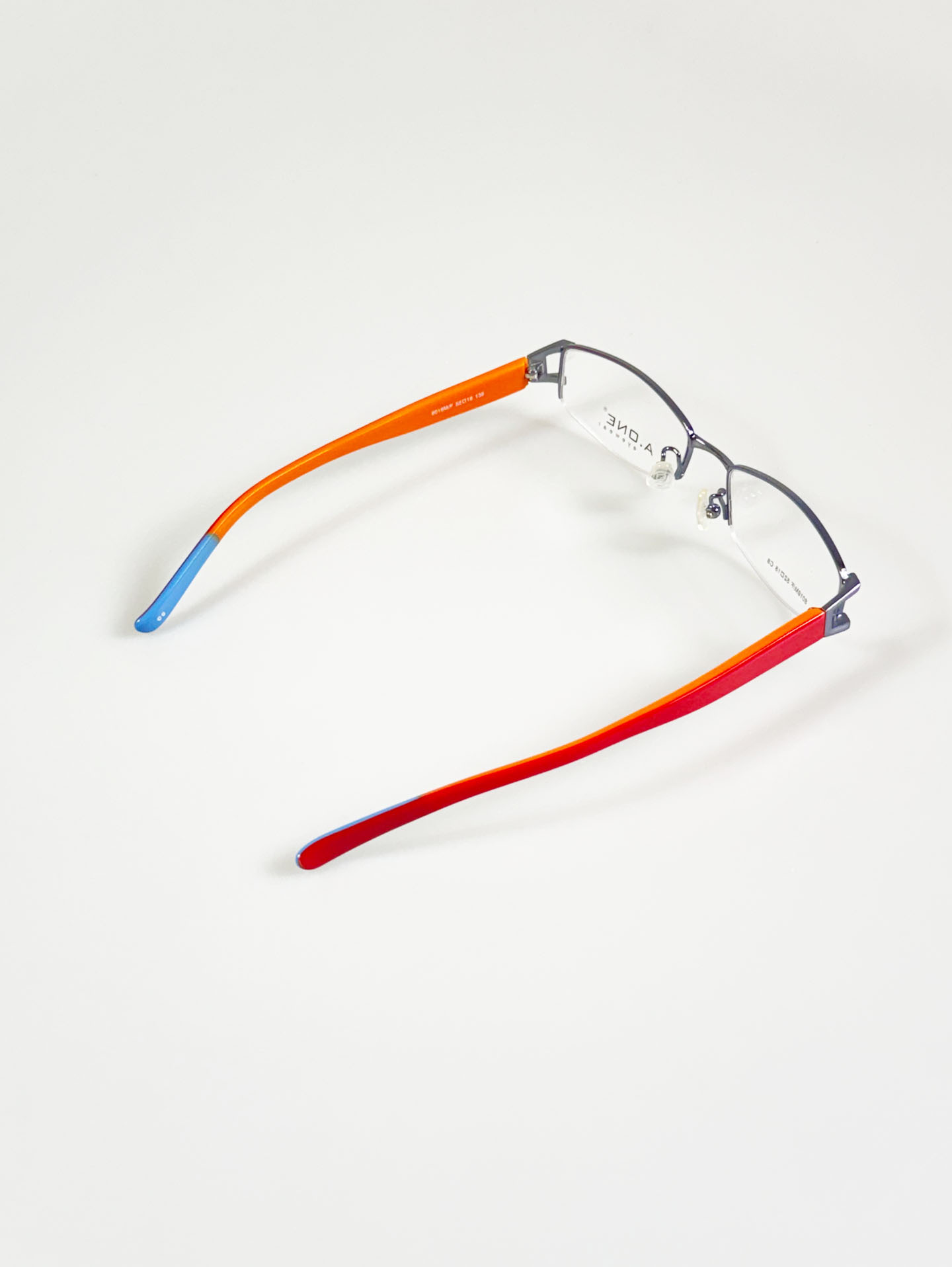 A.ONE Eyewear Half-Rim Square Metal Frame Glasses