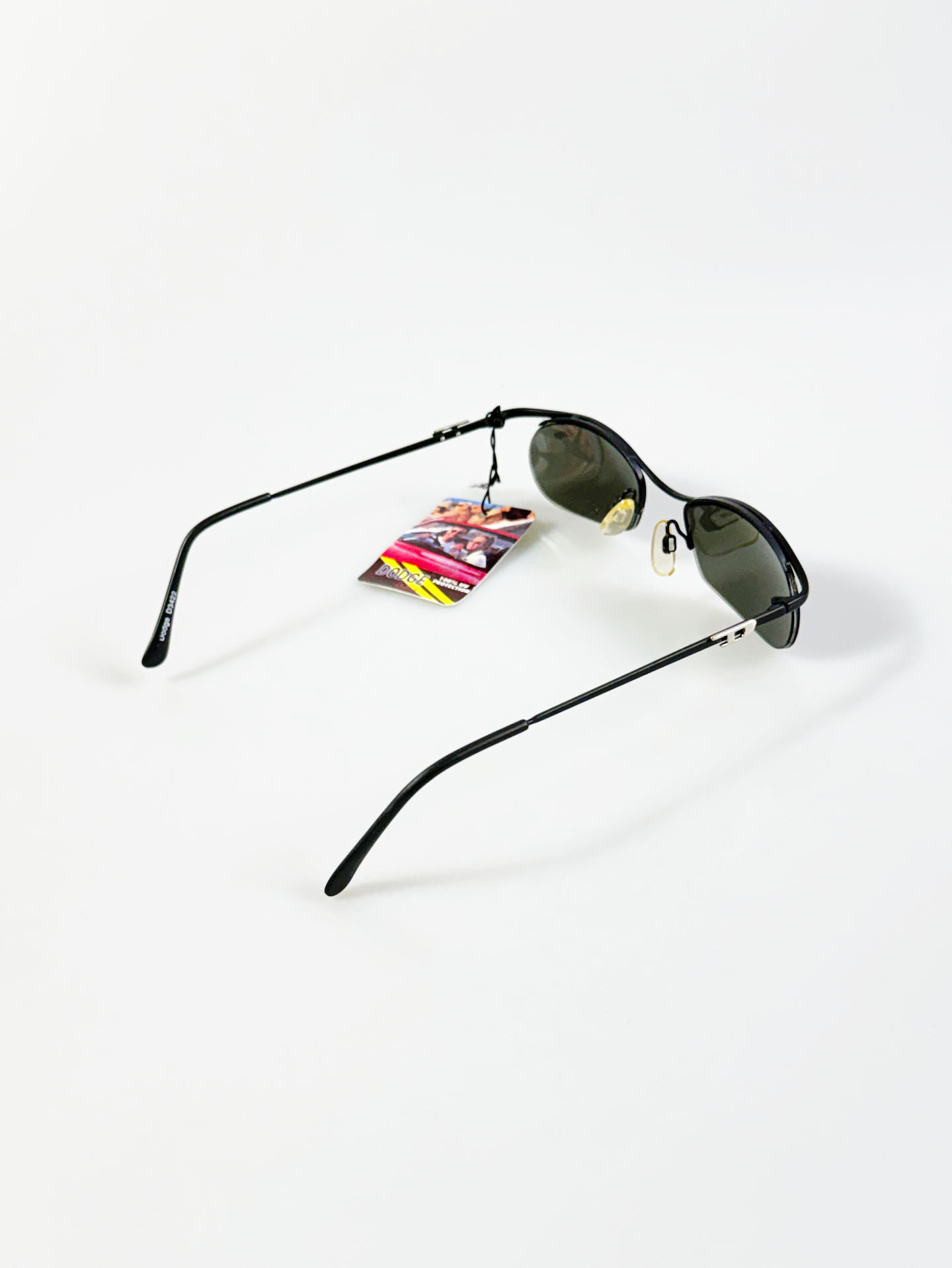 90's DODGE Black Oval Wire Frame Sunglasses
