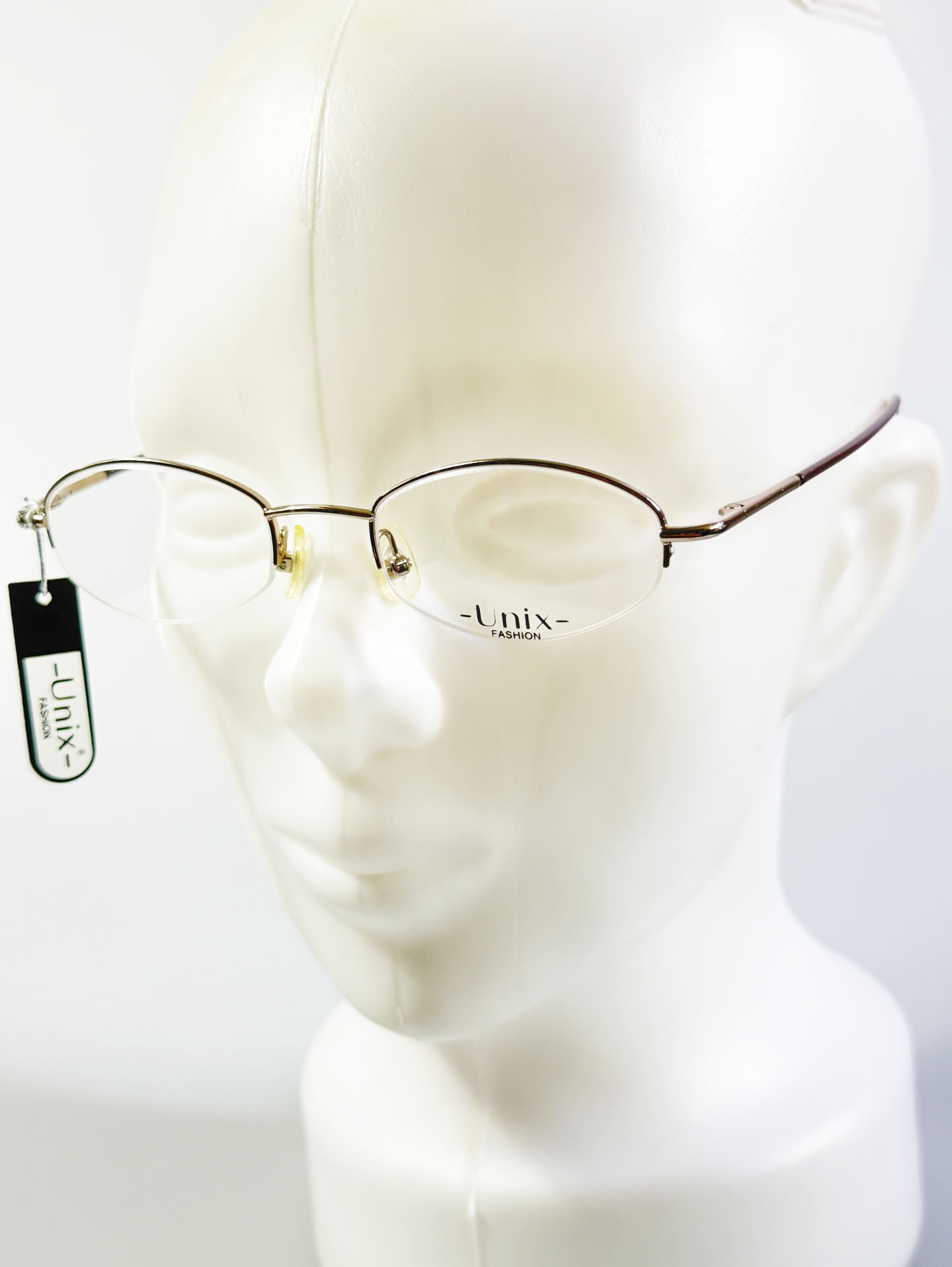 UNIX Silver Gold Oval Half-Rim Metal Glasses