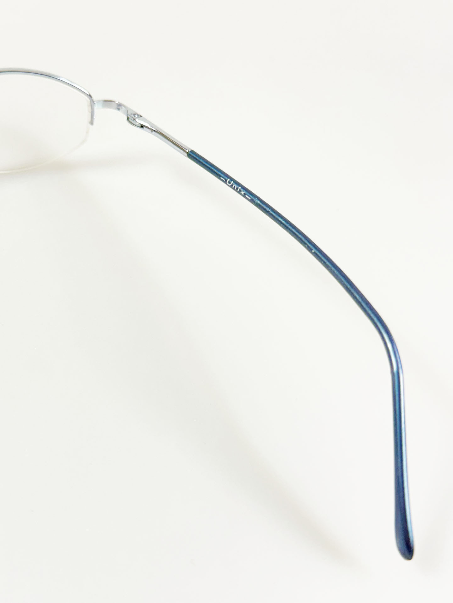 UNIX Light Blue Silver Semi-Rimless Oval Metal Glasses