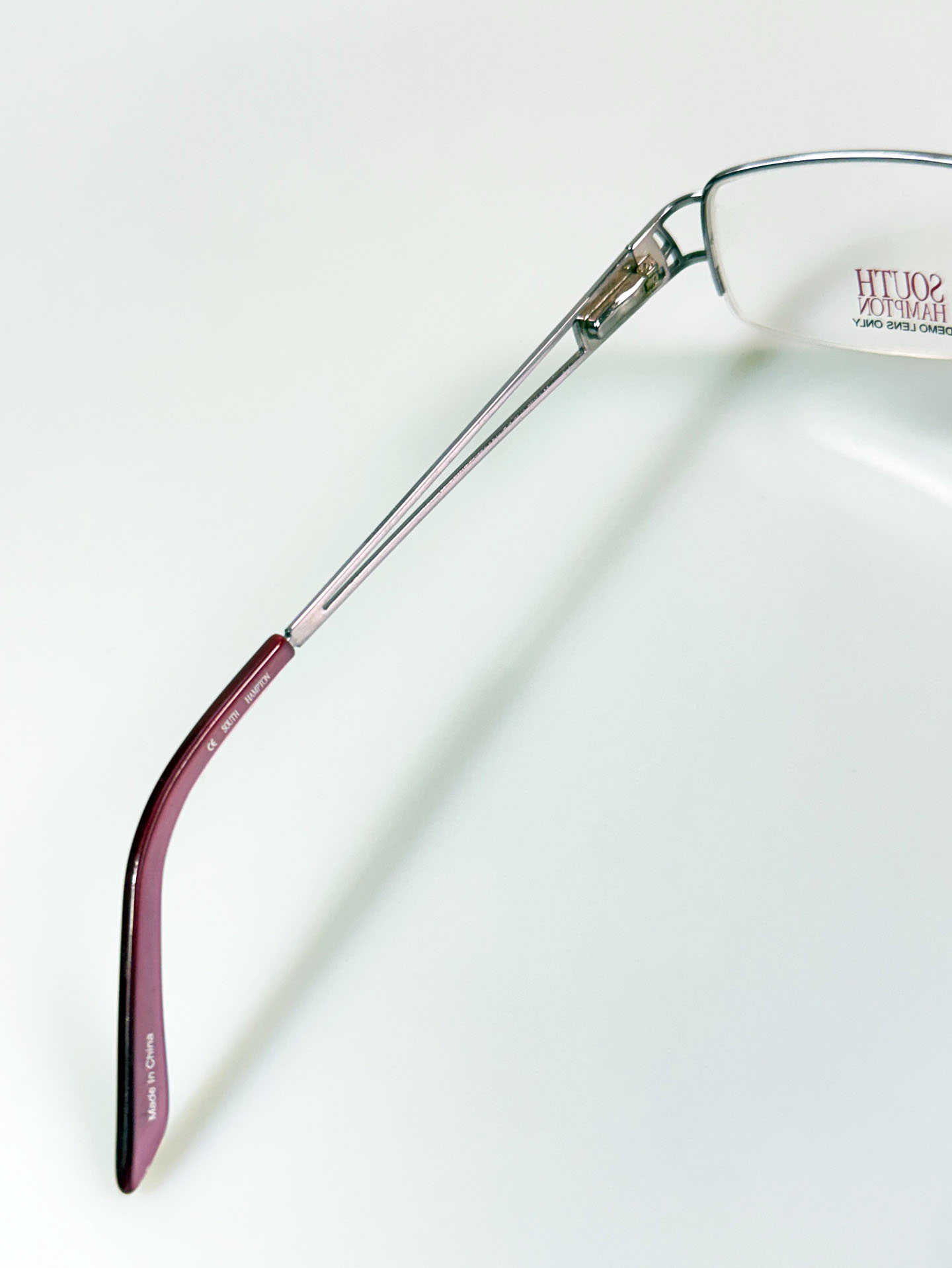 South Hampton Slim Square Half-Rim Metal Frame Glasses
