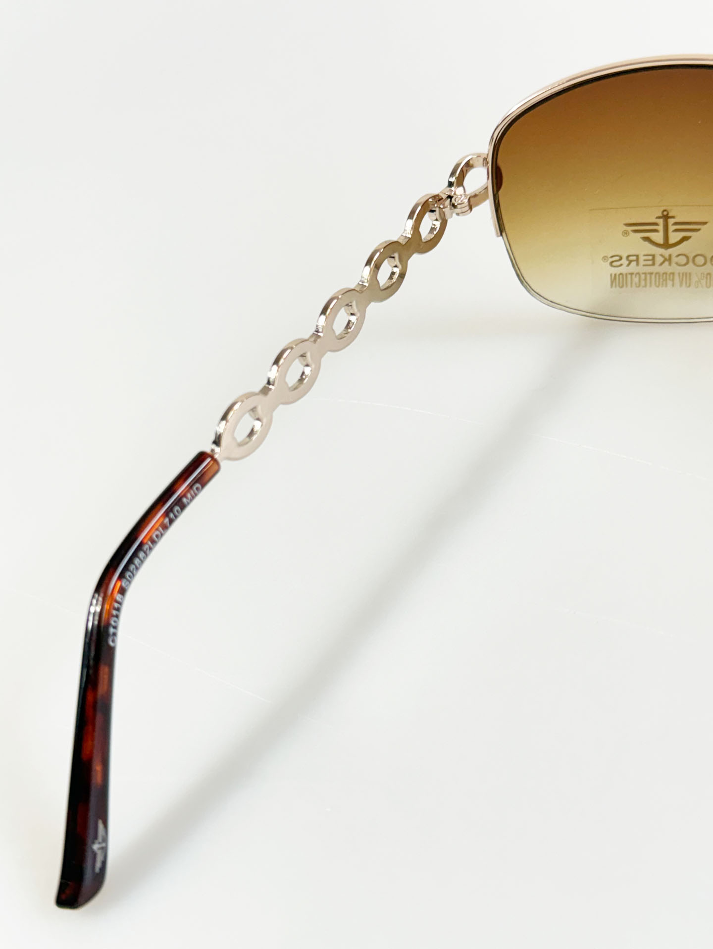 DOCKERS Gold Metal Oval Chain-Temple Tint Sunglasses