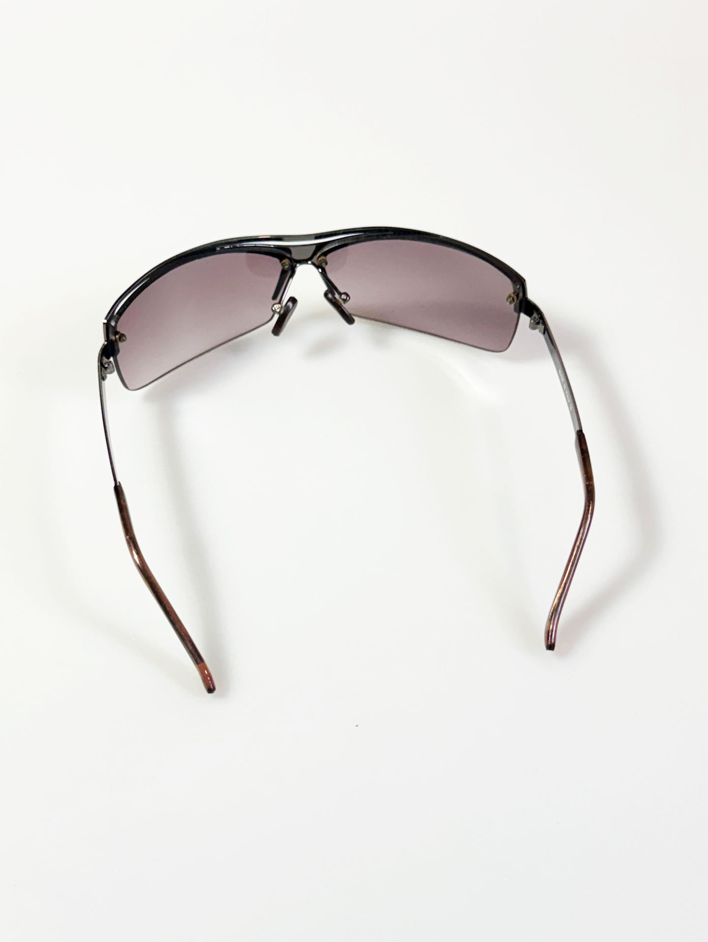 90’s Futuristic Rimless Wrap Metal Sunglasses