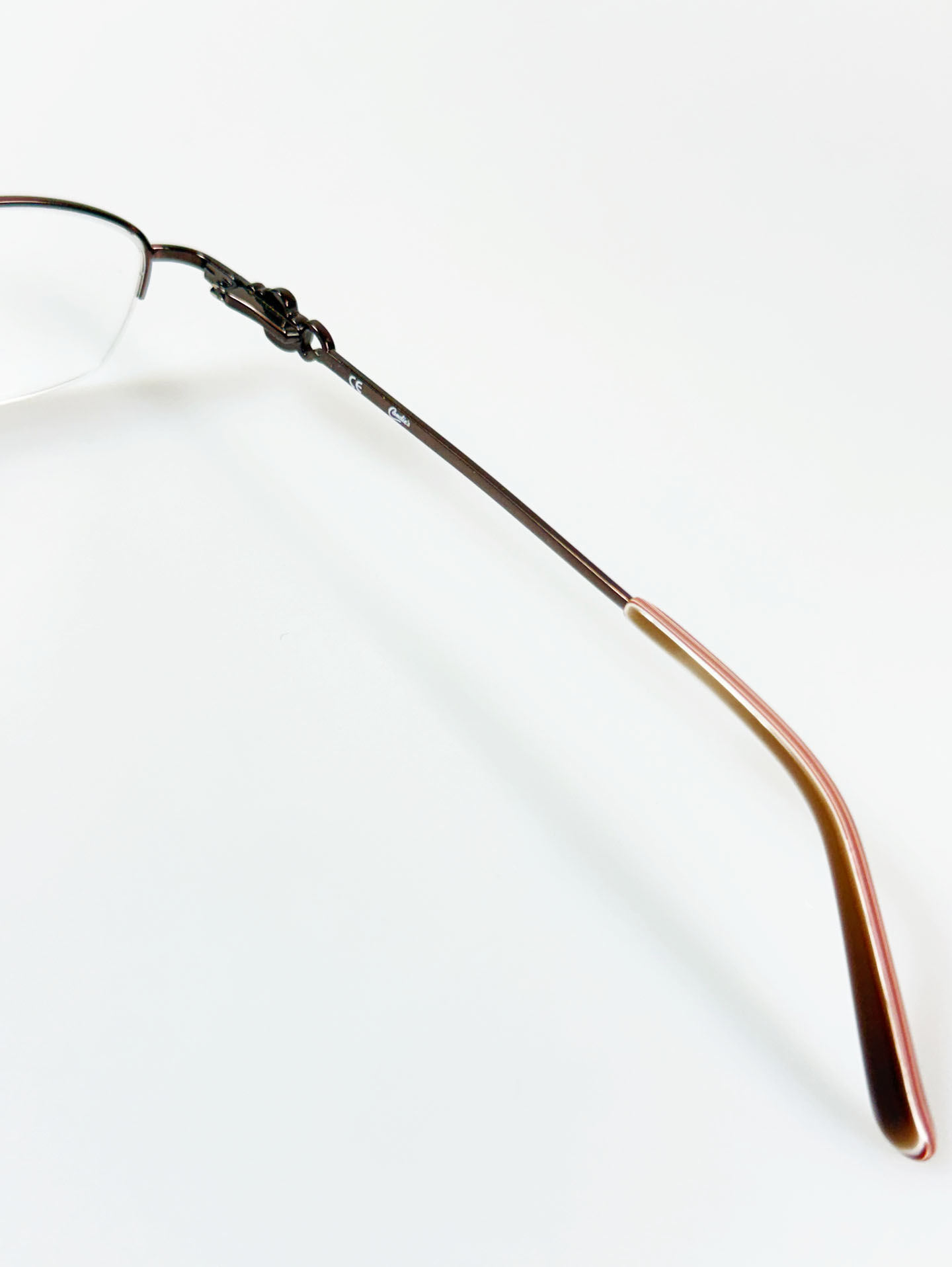 Candie’s Brown Slim Oval Half-Rim Metal Frame Glasses